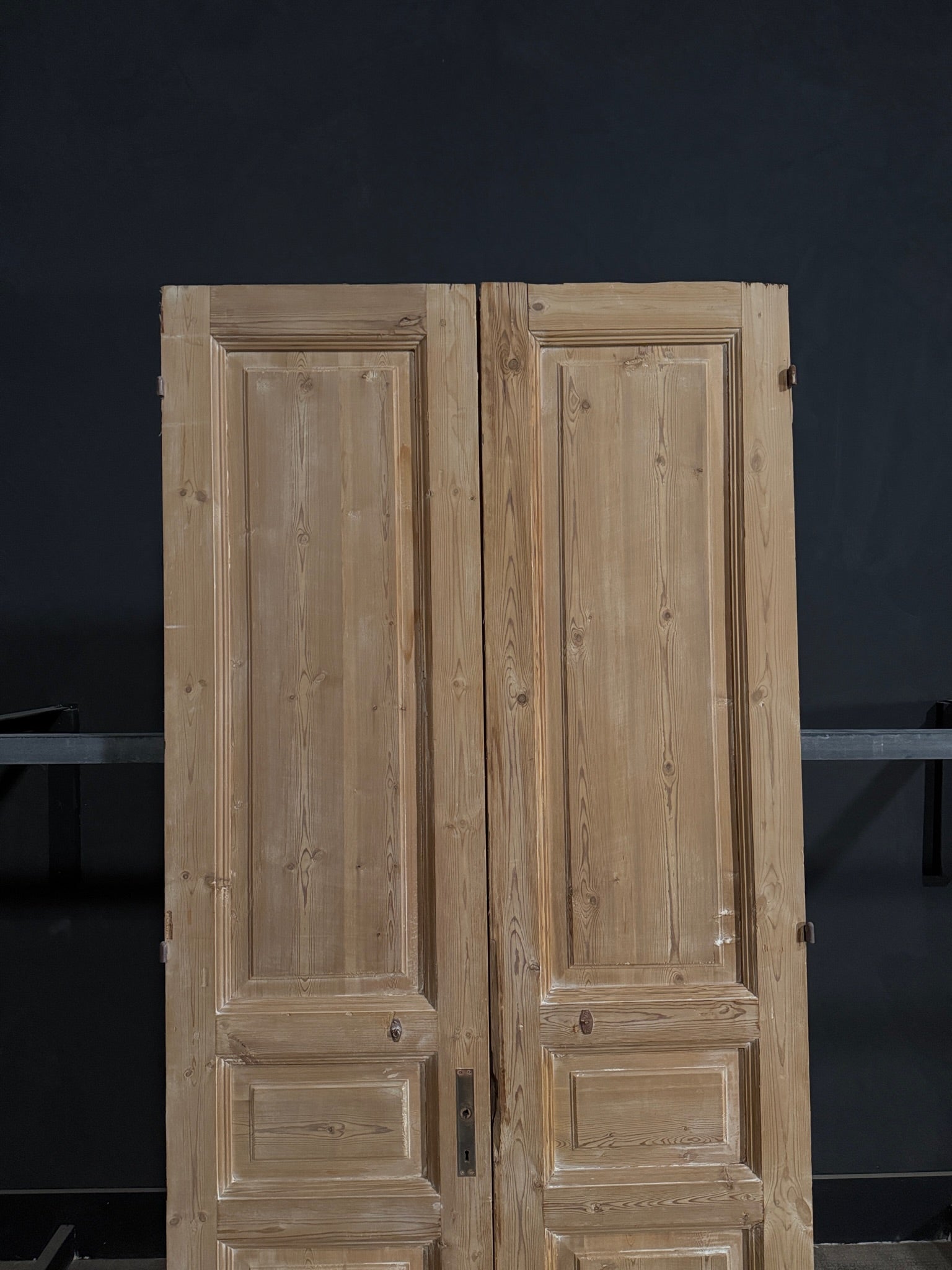 Antique 3 Panel Solid Double Doors - 44x91.75 - N387