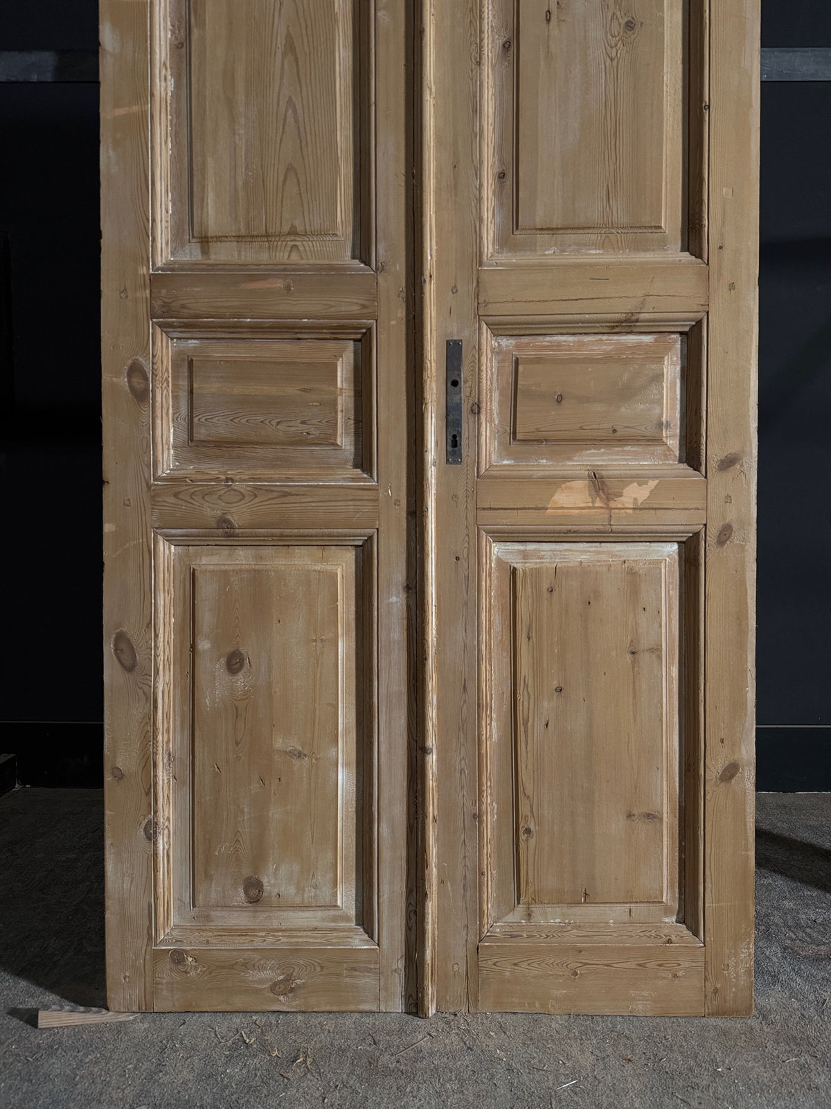 Antique 3 Panel Solid Double Doors - 39.75x92.5 - N565