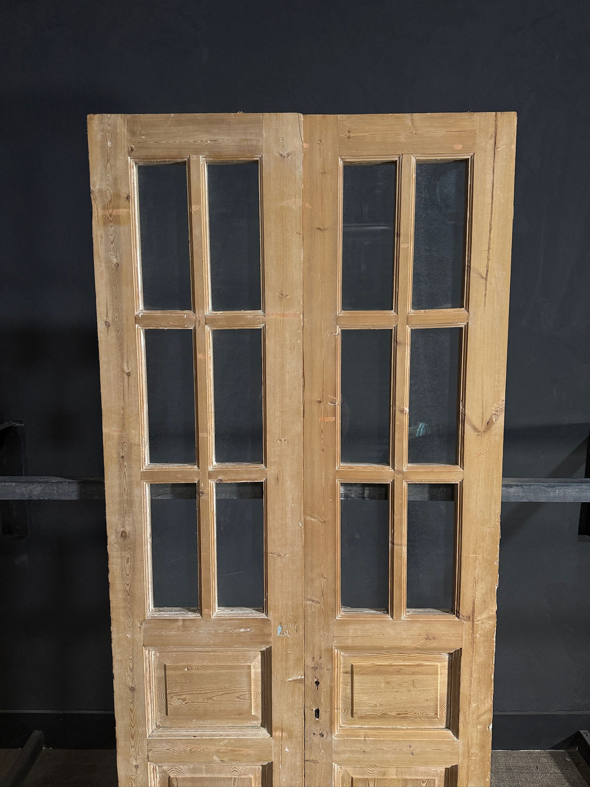 Antique Glass 6 Lite French Doors - 39.75x95.25 - N663