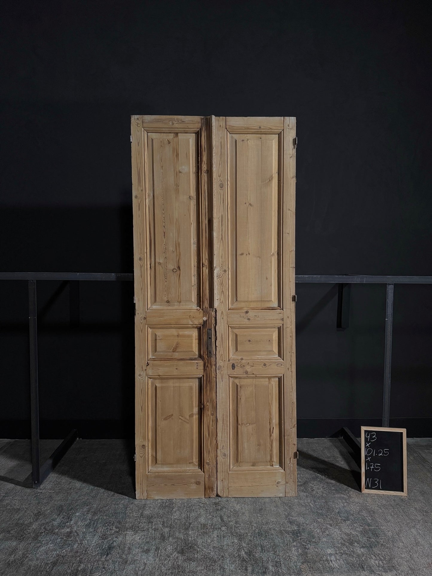 Antique 3 Panel Double Doors - 43x101.25 - N31