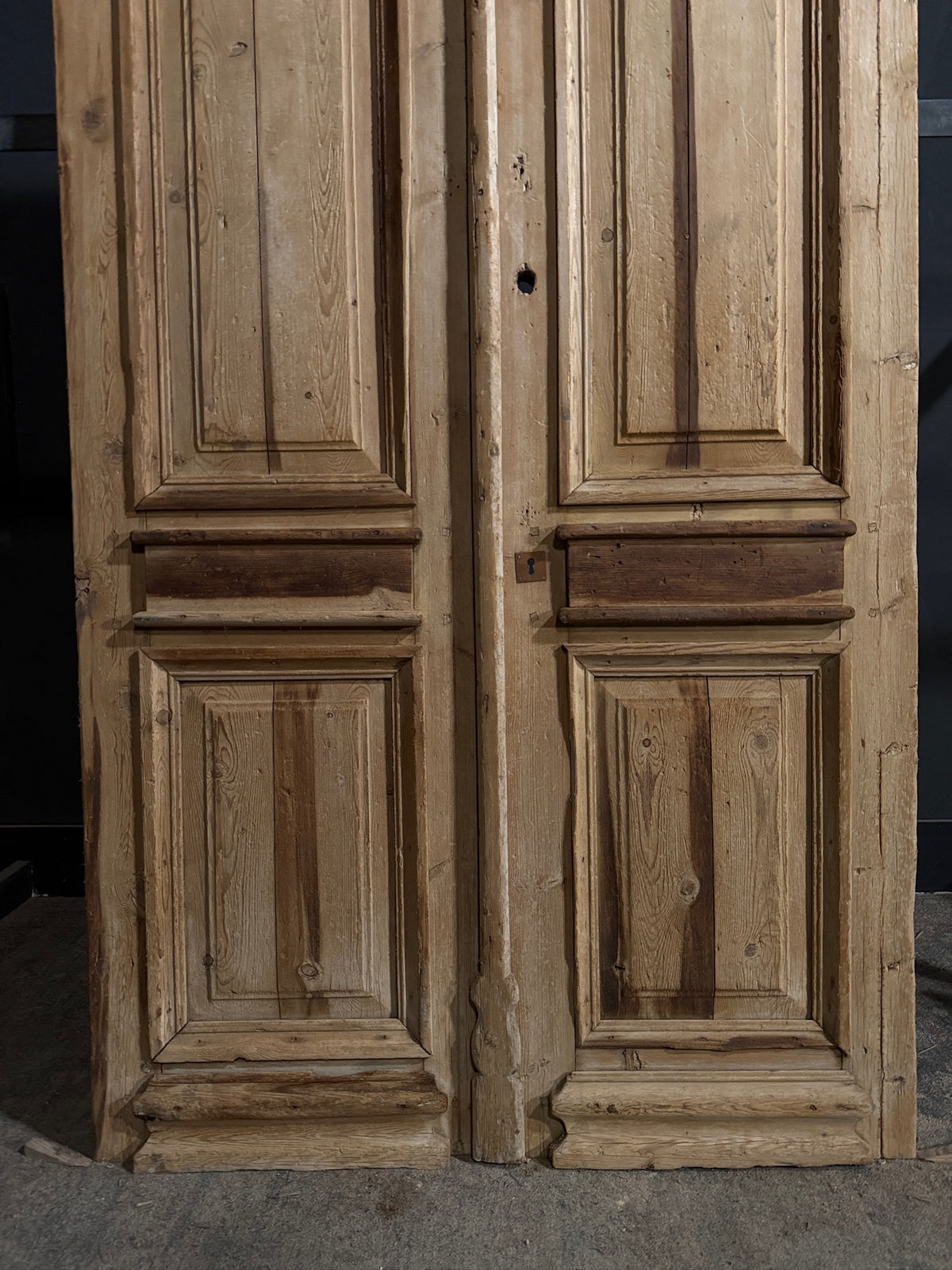 Antique Carved 3 Panel Double Doors - 47.5x90 - N706