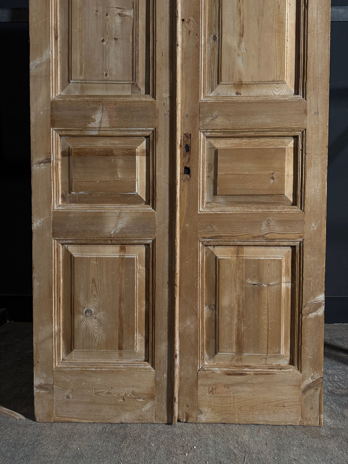 Antique 3 Panel Solid Double Doors - 41.5x94 - N647