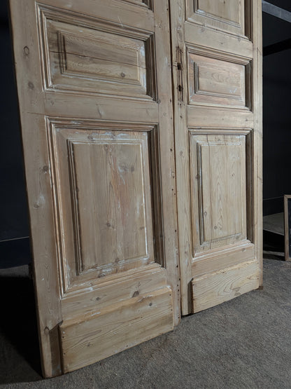 Antique 3 Panel Solid Double Doors - 45.75x103 - N521
