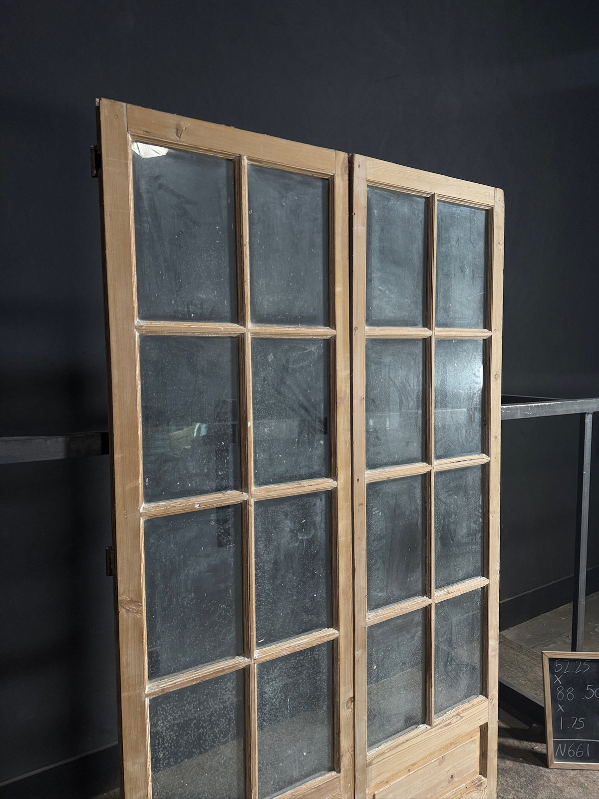 Antique Glass 8 Lite French Doors - 52.25x88.5 - N661