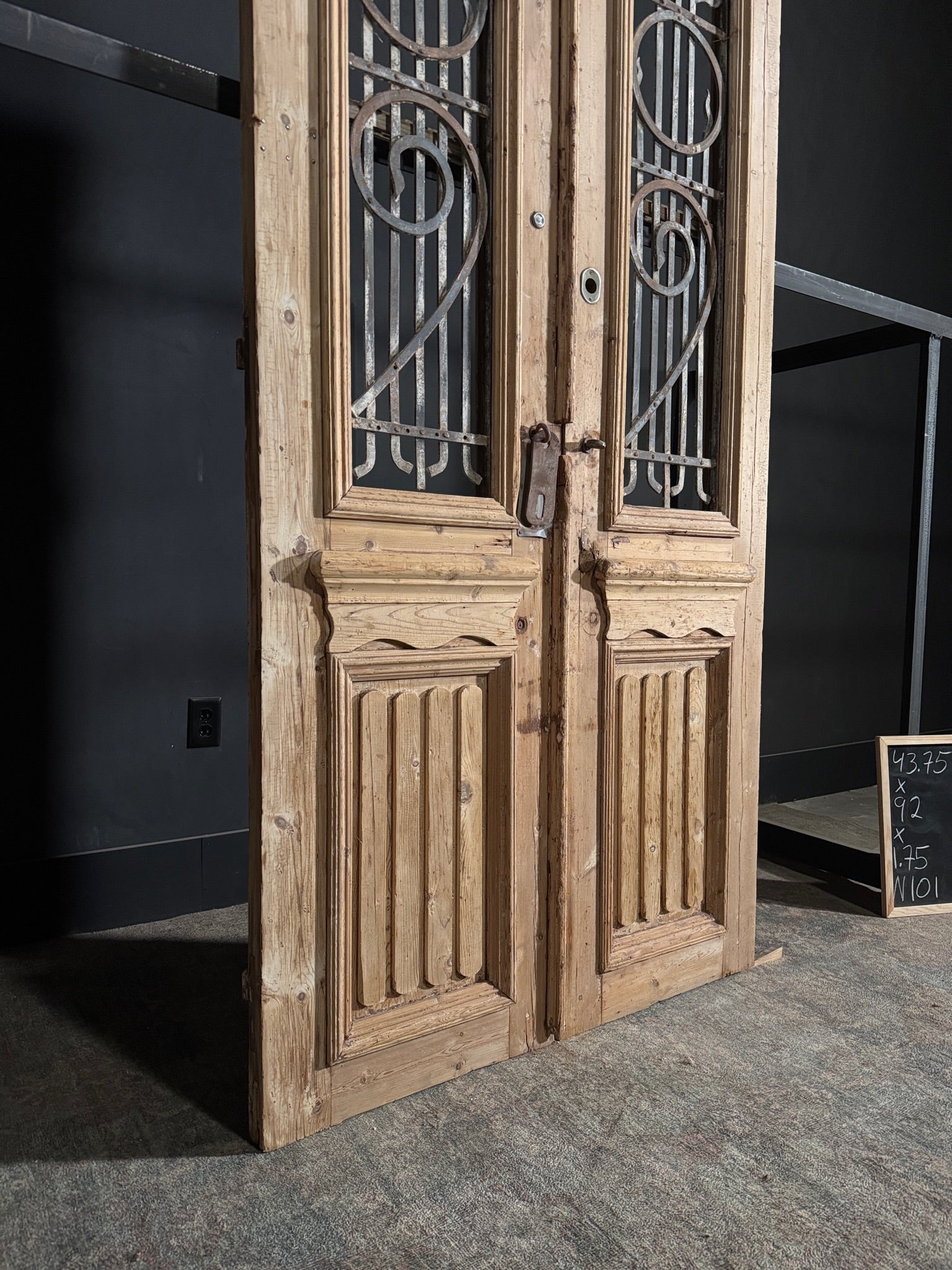 Antique Iron French Doors - 43.75x92 - N101