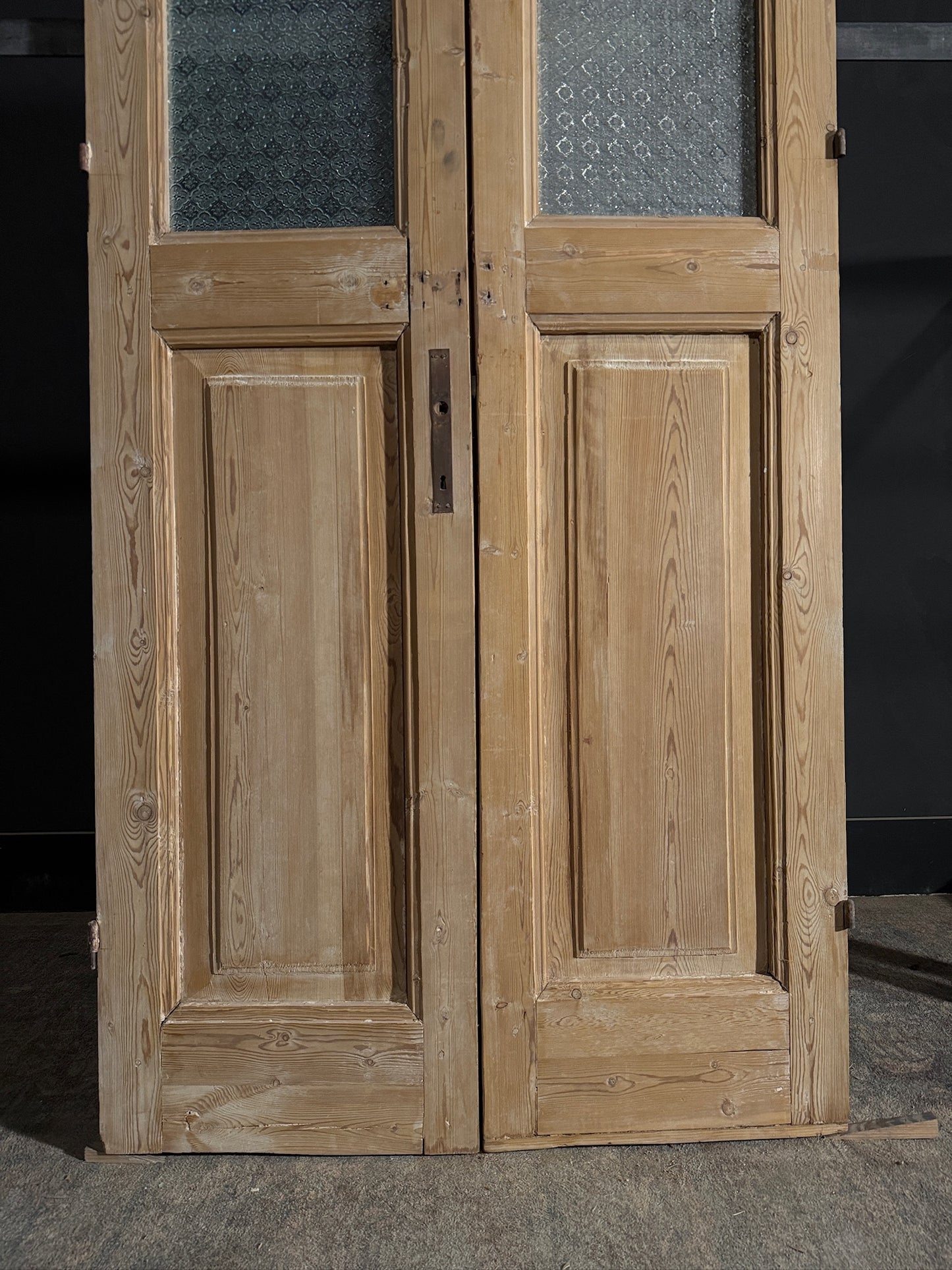Antique Obscured Glass 2 Lite French Doors - 38.75x94.25 - N478