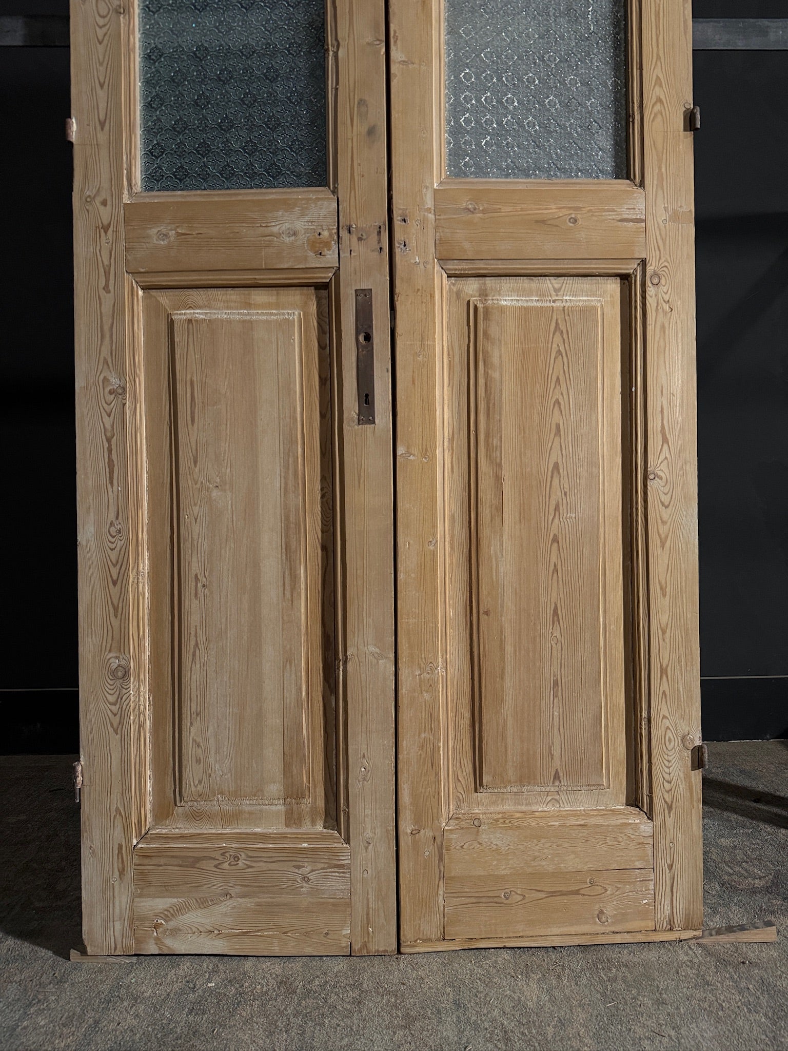 Antique Obscured Glass 2 Lite French Doors - 38.75x94.25 - N478
