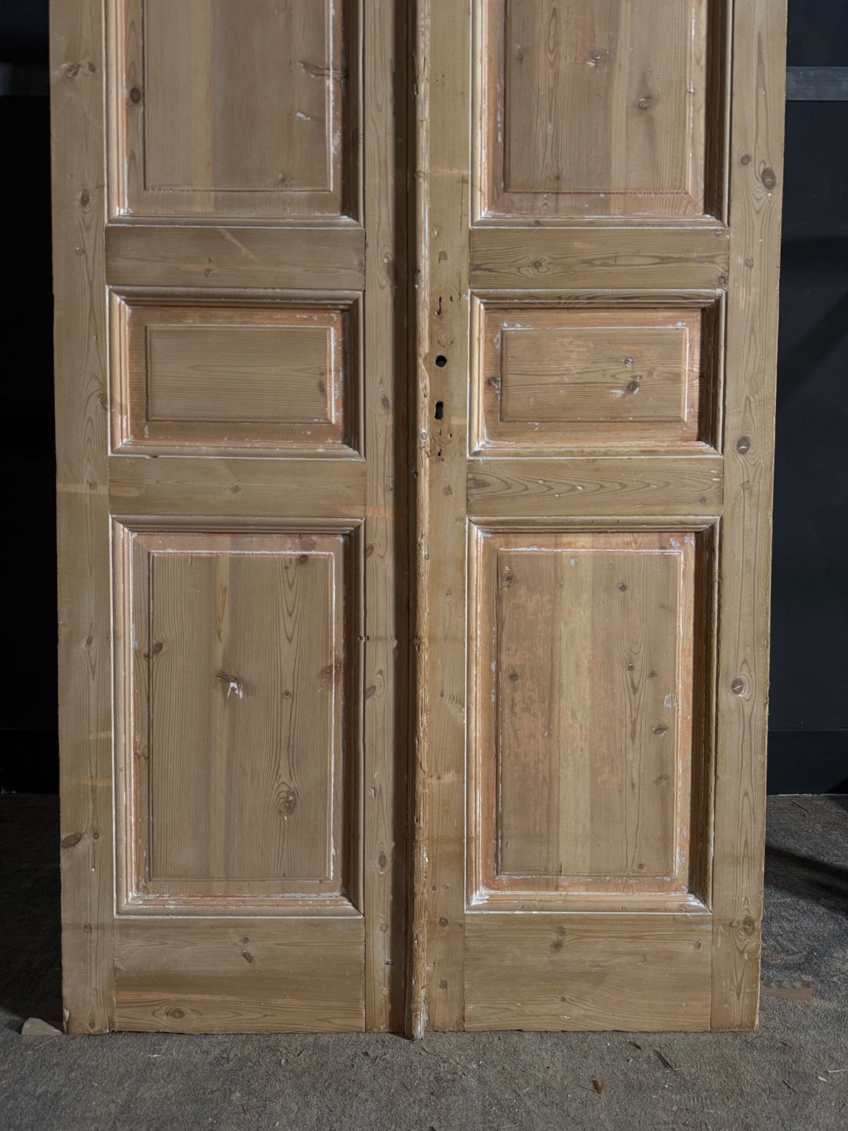 Antique 3 Panel Solid Double Doors - 43.5x97.25 - N629