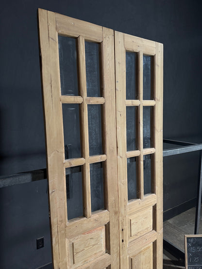 Antique Glass 6 Lite French Doors - 40x95.5 - N673