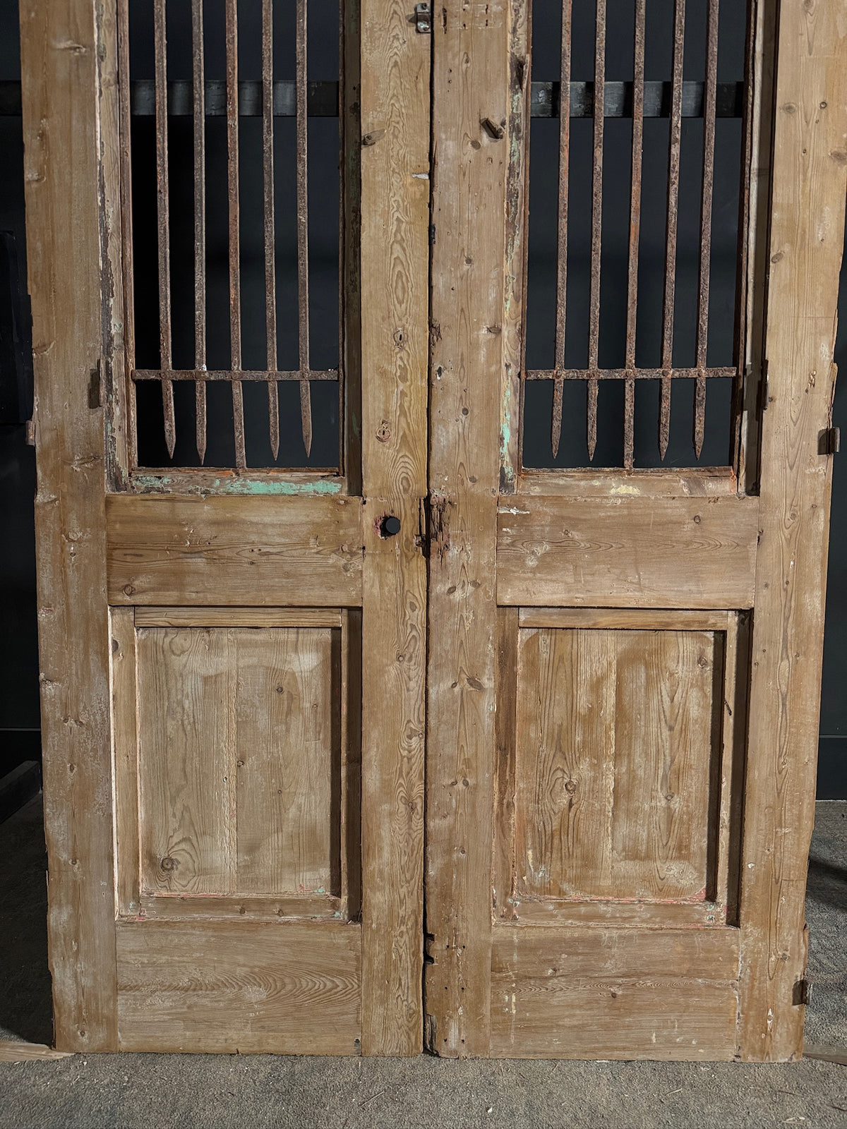Antique Carved Iron French Doors - 47.25x92.5 - N664