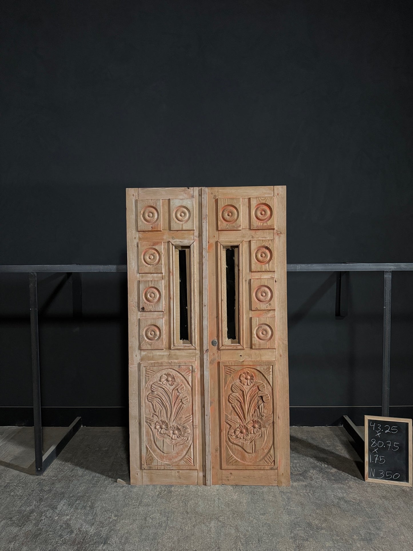Antique Carved French Doors - 43.25x80.75 - N350