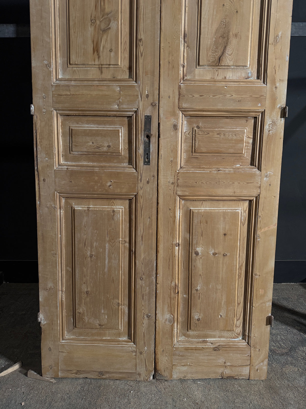 Antique 3 Panel Solid Double Doors - 39.75x97.75 - N669