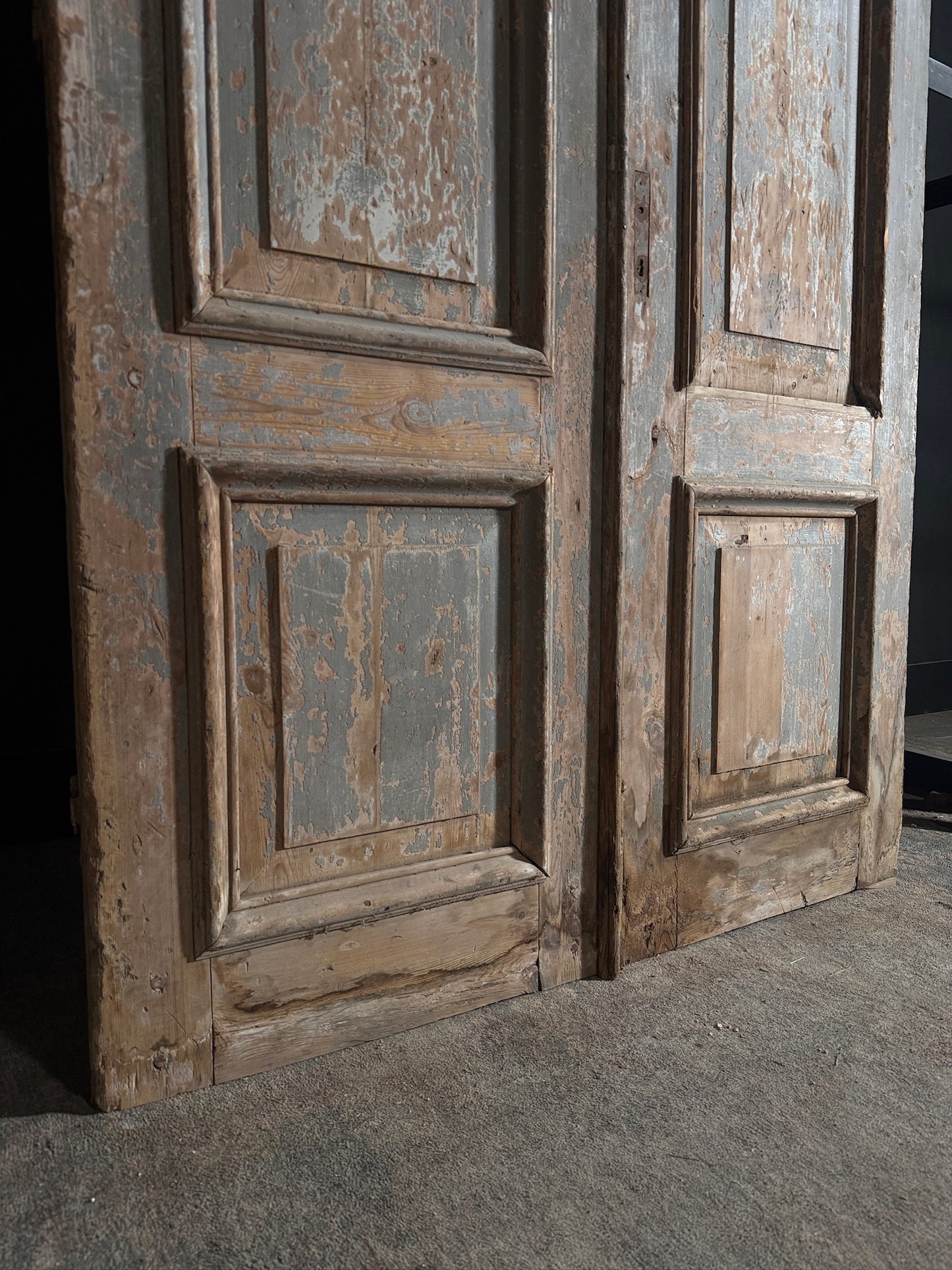 Antique 2 Panel Solid Double Doors - 55.5x87 - N645