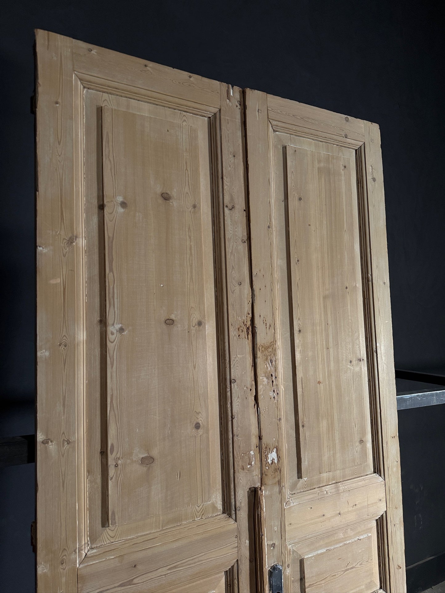 Antique 3 Panel Solid Double Doors - 44x97.5 - N606