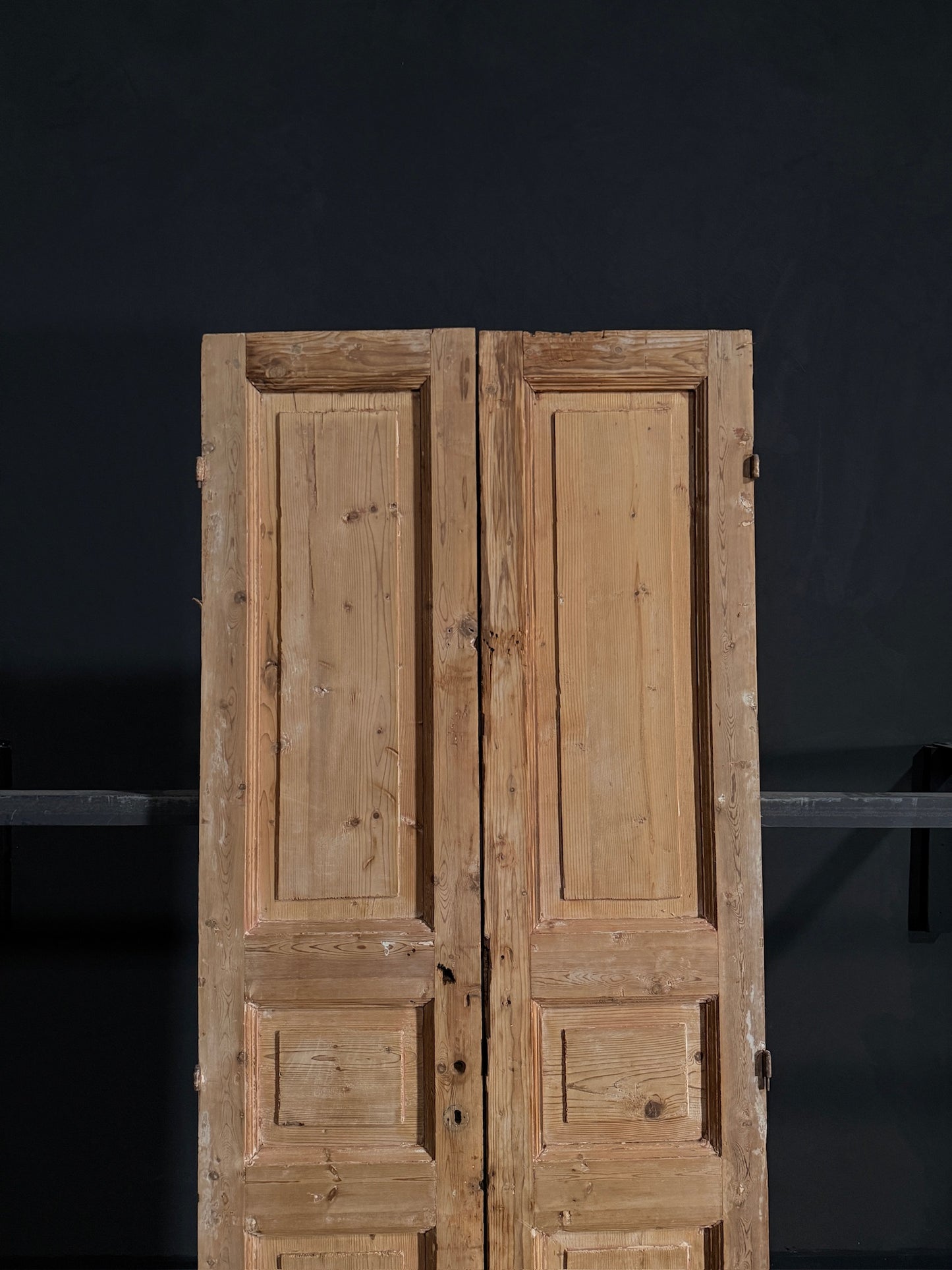 Antique Iron 3 Panel Double Doors - 35.5x90 - N12