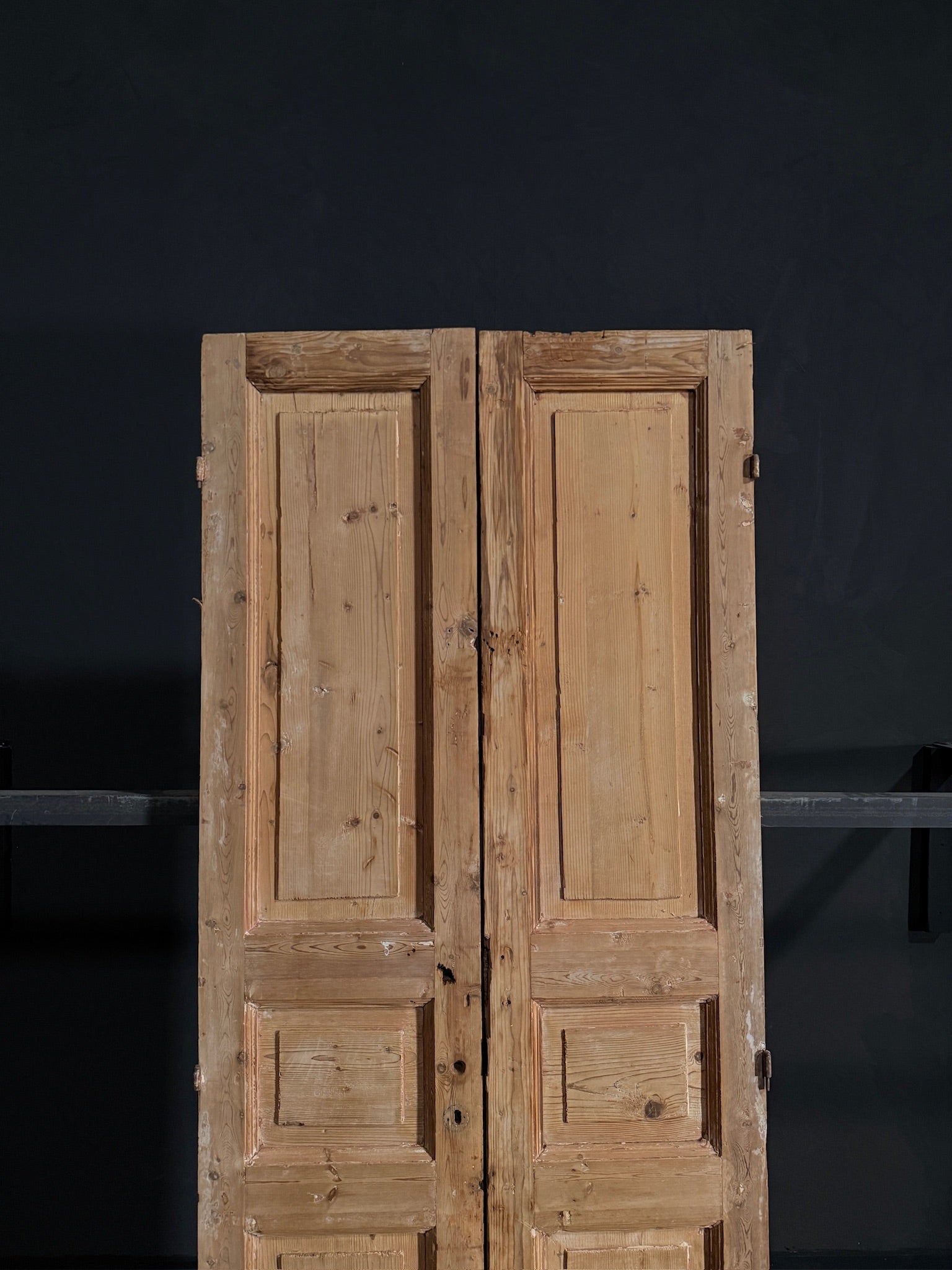 Antique Iron 3 Panel Double Doors - 35.5x90 - N12