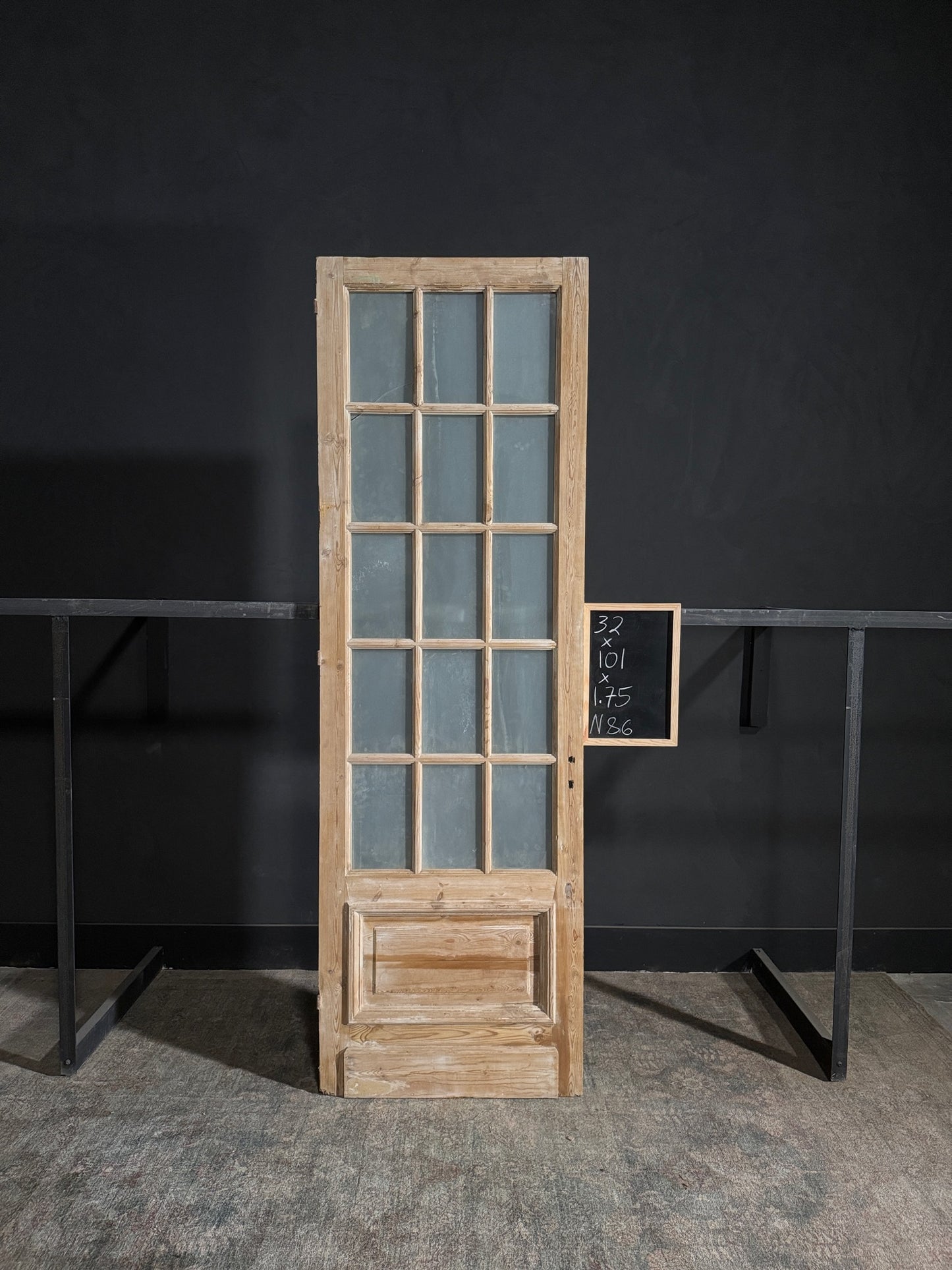 Antique Obscured Glass 15 Lite Single Door - 32x101 - N86