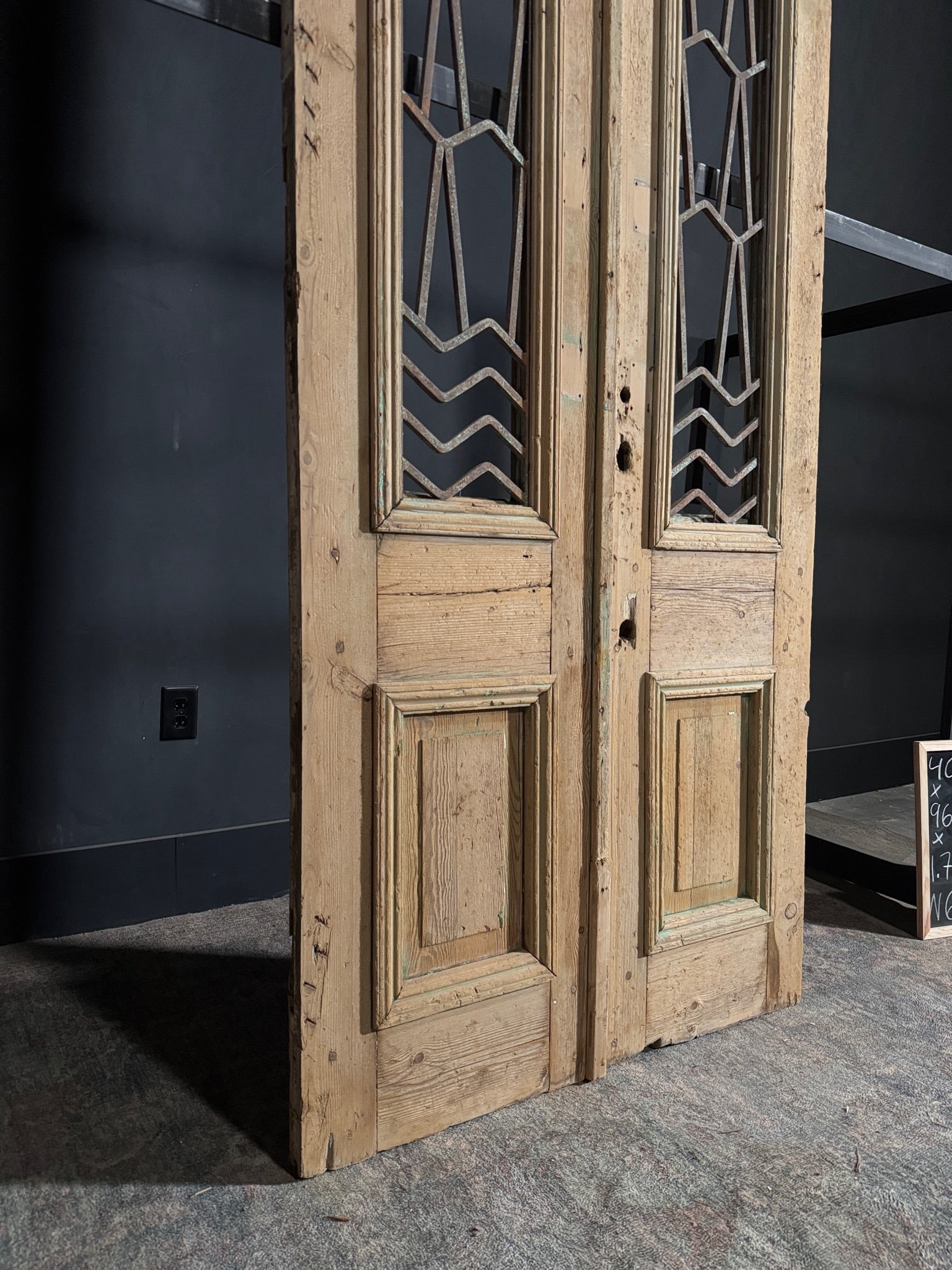 Antique Iron French Doors - 40x96 - N69