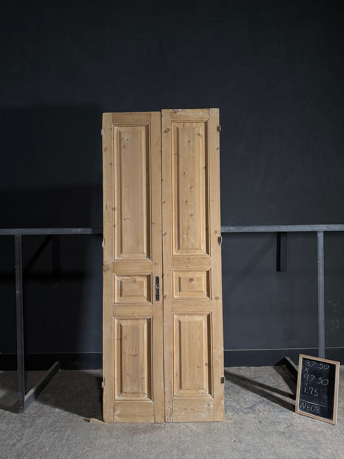 Antique 3 Panel Solid Double Doors - 37.5x97.5 - N608