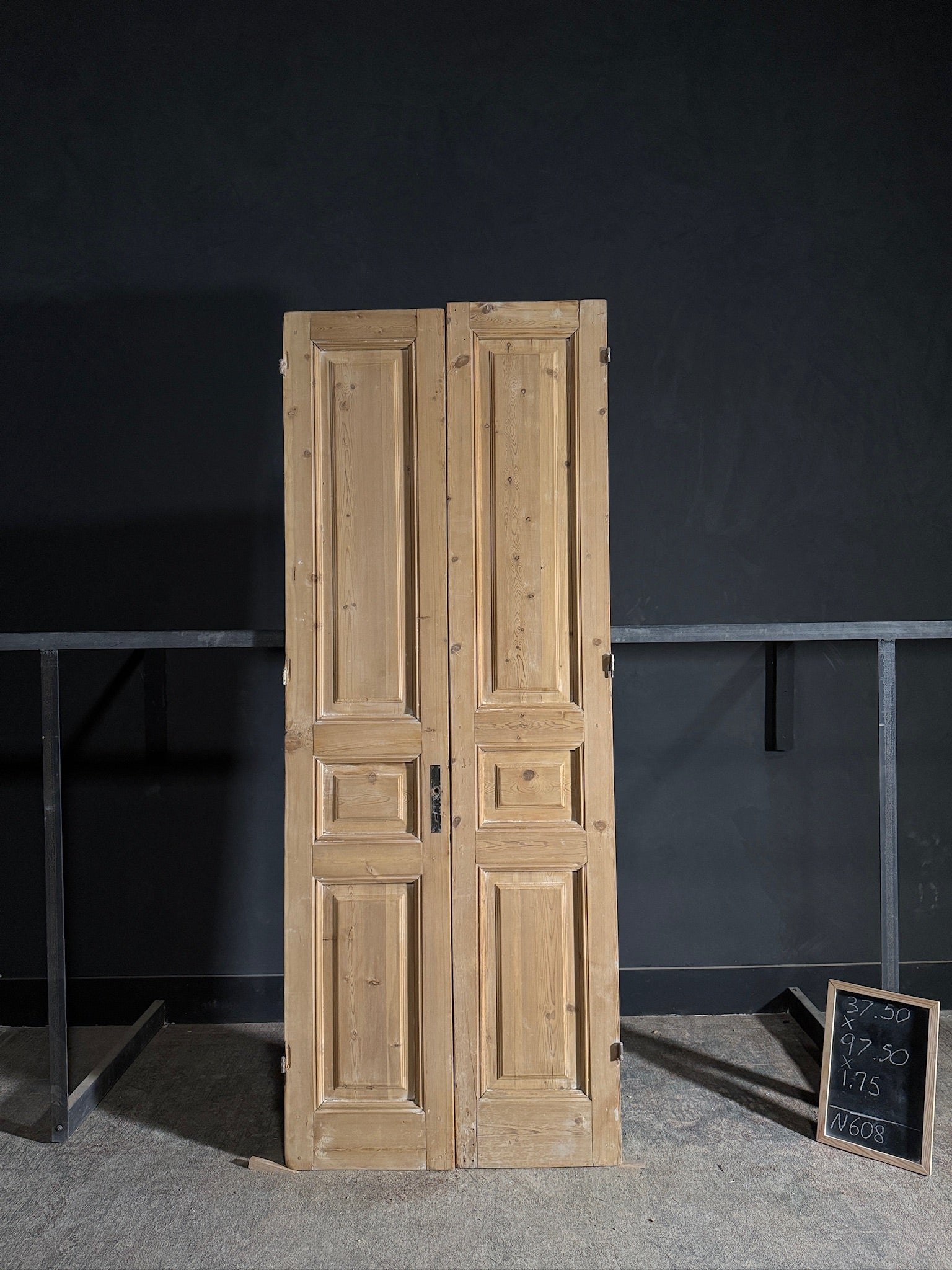 Antique 3 Panel Solid Double Doors - 37.5x97.5 - N608