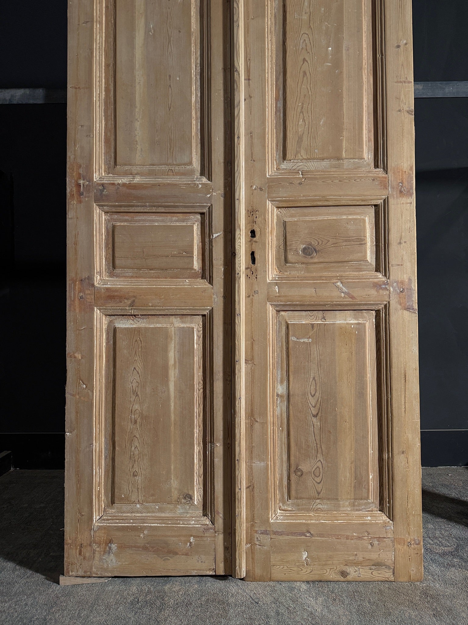 Antique 3 Panel Solid Double Doors - 41.75x97 - N594