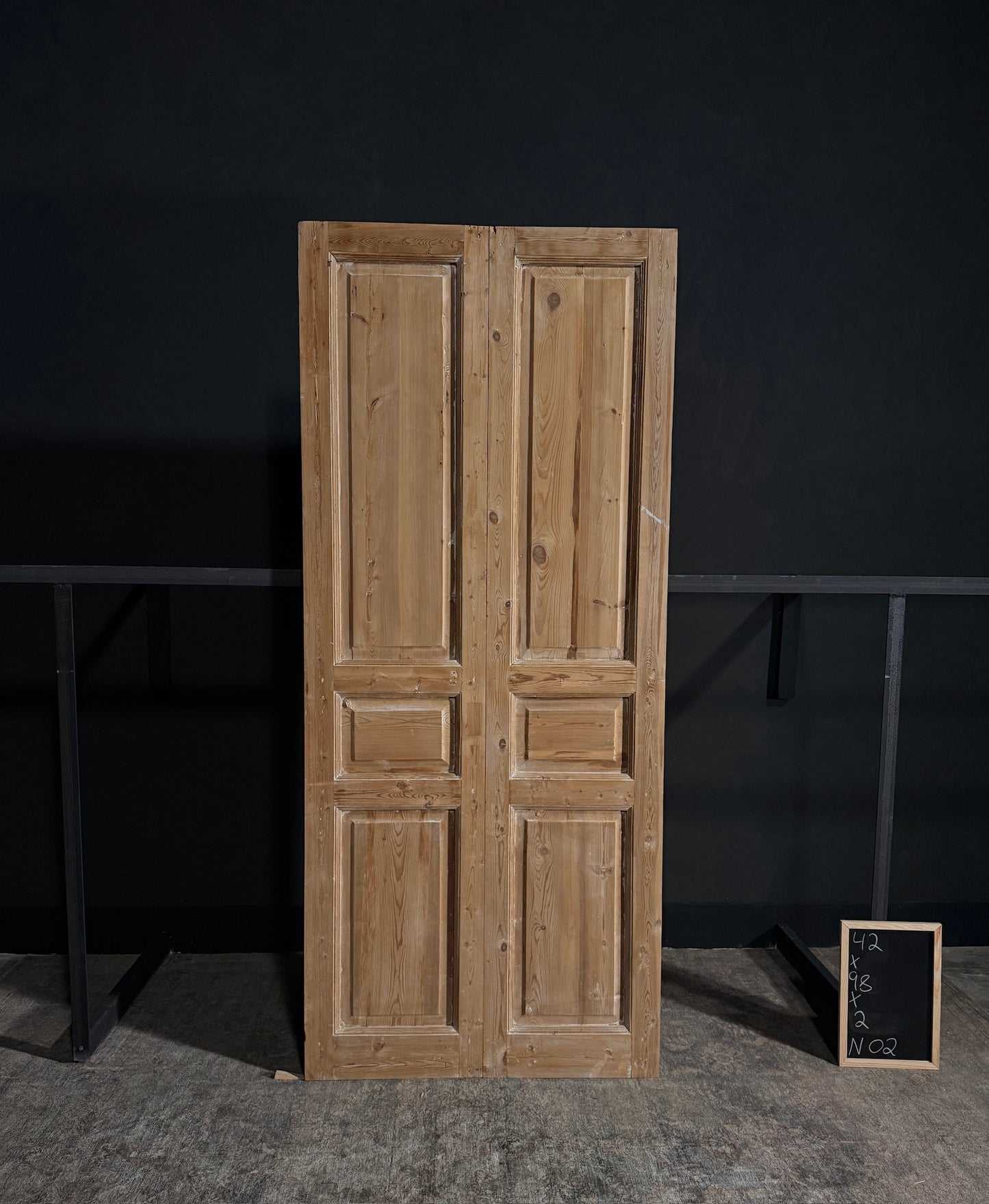 Antique 3 Panel Double Doors - 42x98 - N02