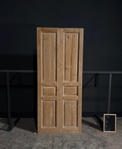 Antique 3 Panel Double Doors - 42x98 - N02