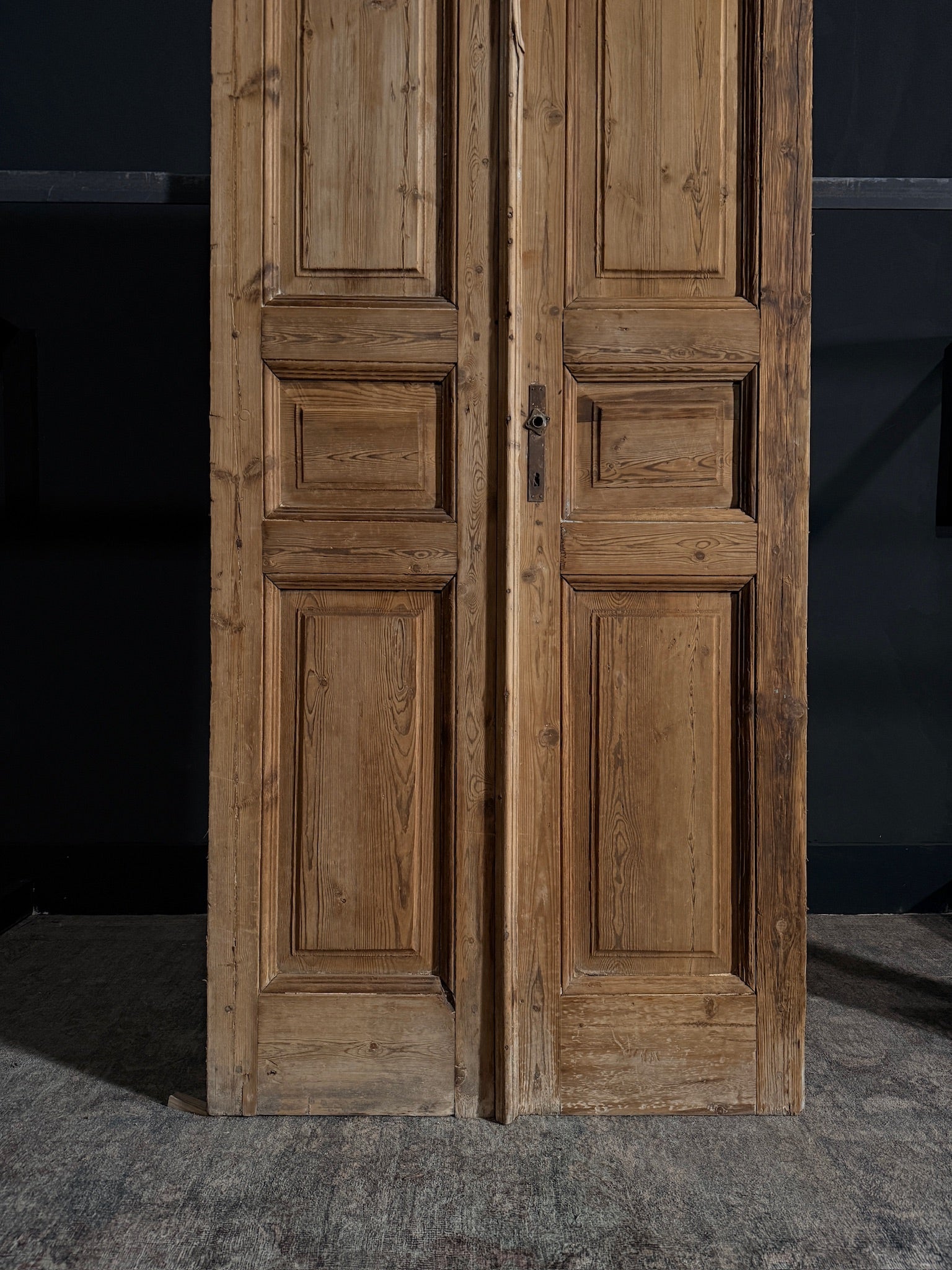 Antique Iron 3 Panel Double Doors - 37.75x93 - N13