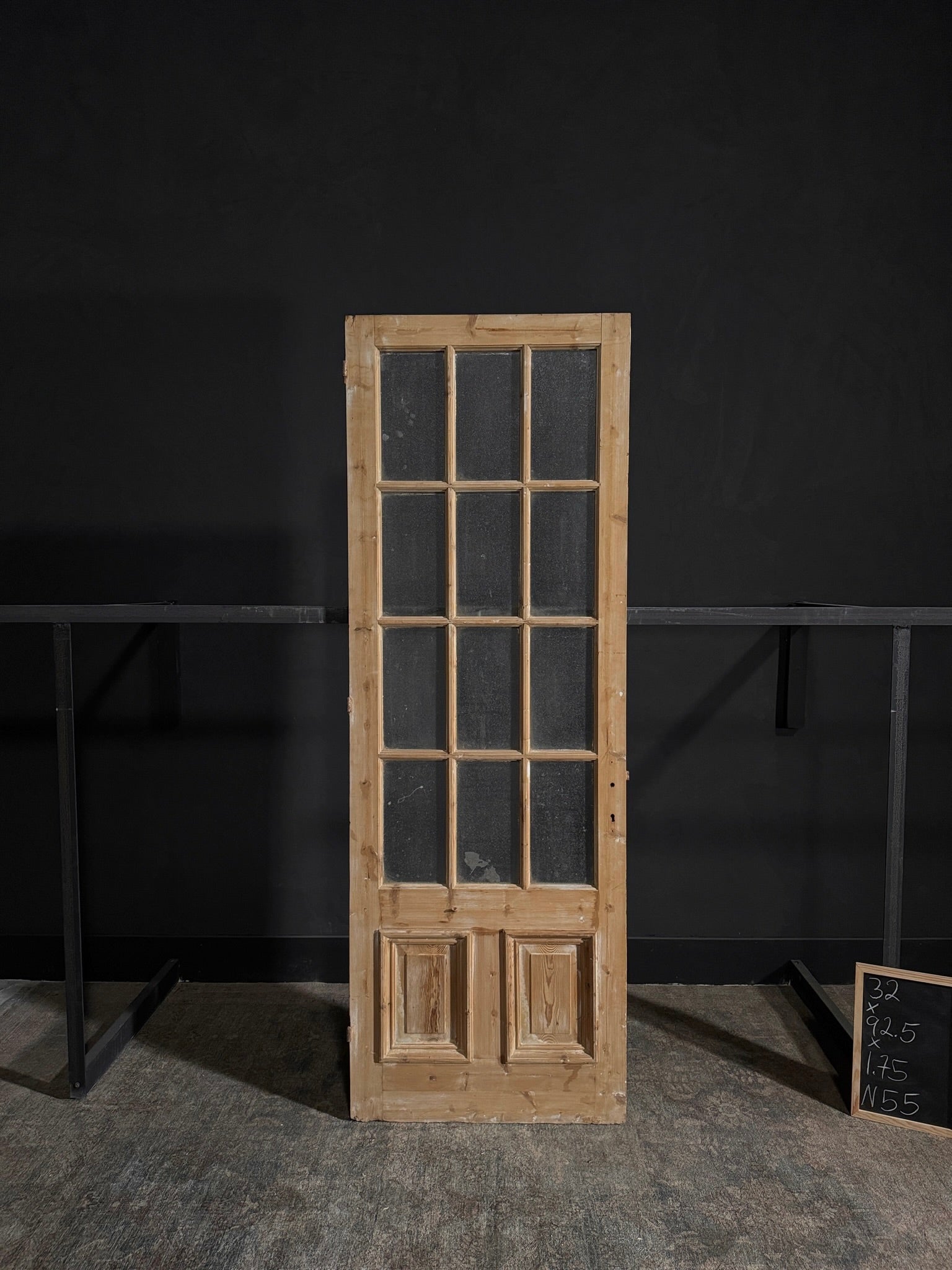 Antique 12 Lite Glass Single Door - 32x92.5 - N55