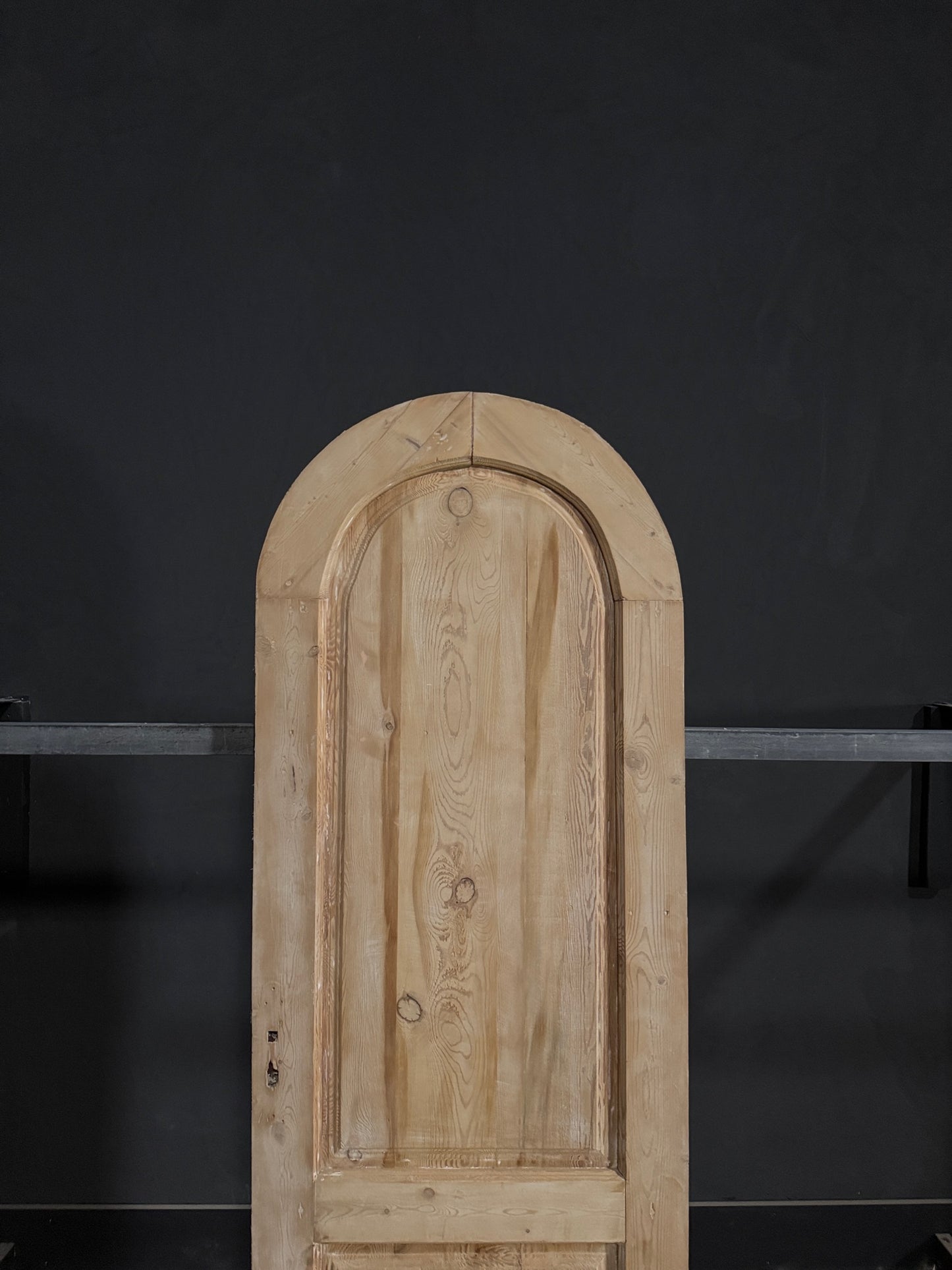 Antique 2 Panel Arched Solid Single Door - 28.25x82.5 - N343