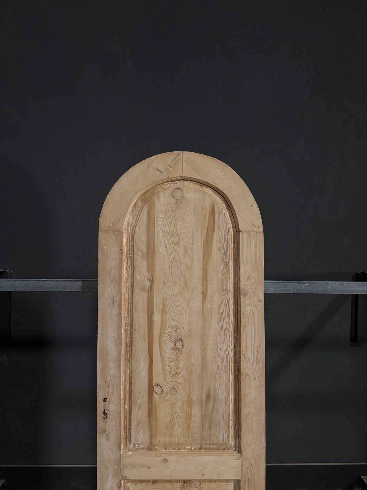 Antique 2 Panel Arched Solid Single Door - 28.25x82.5 - N343