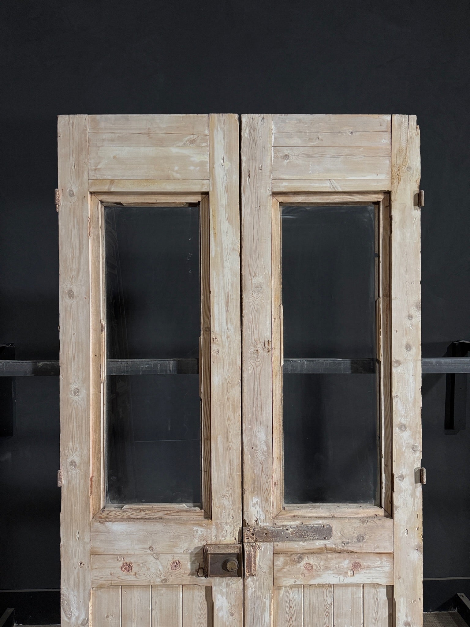 Antique Carved 1 Lite French Doors - 48x93 - N137
