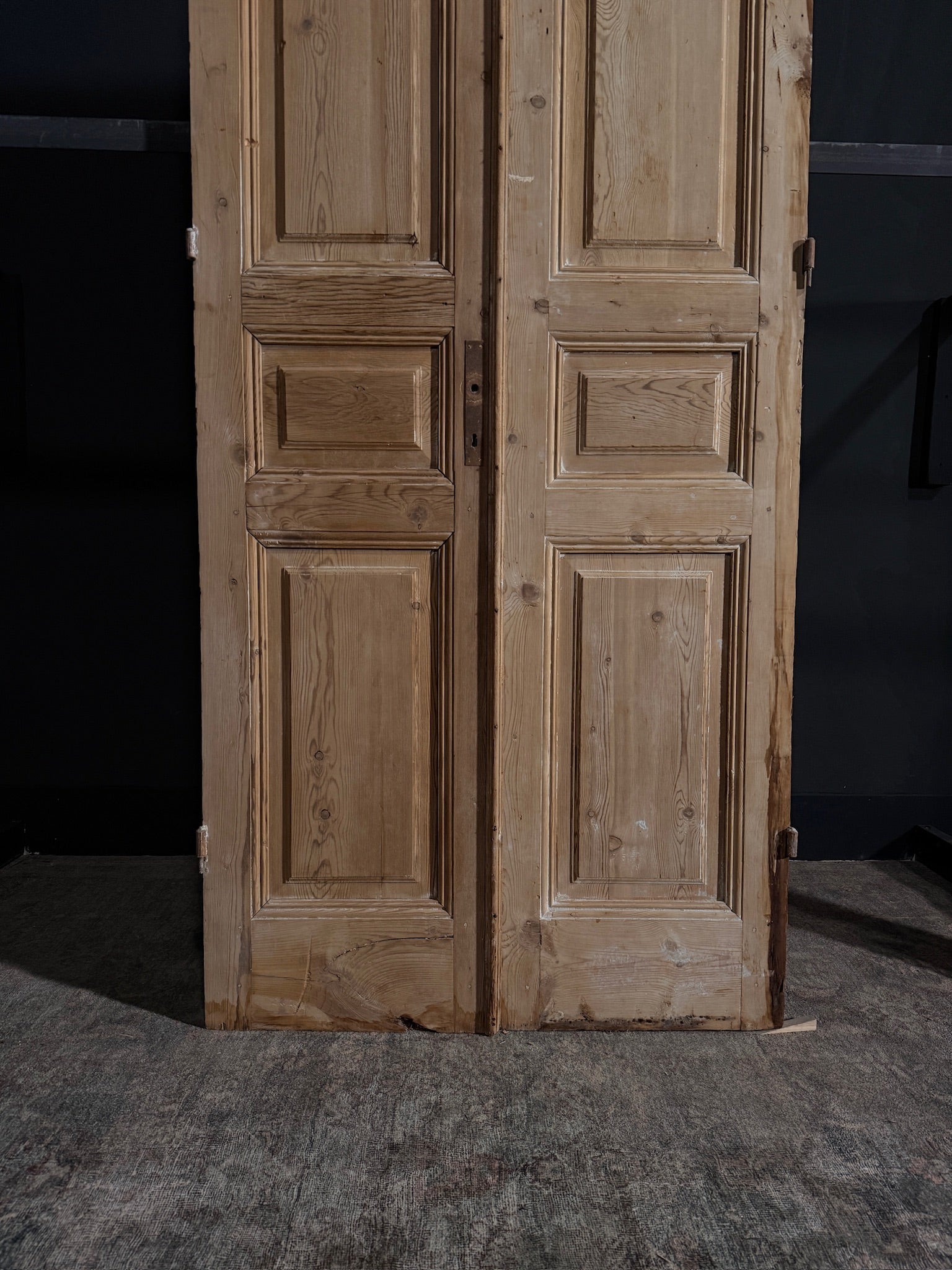 Antique Iron 3 Panel Double Doors - 39.25x98 - N09