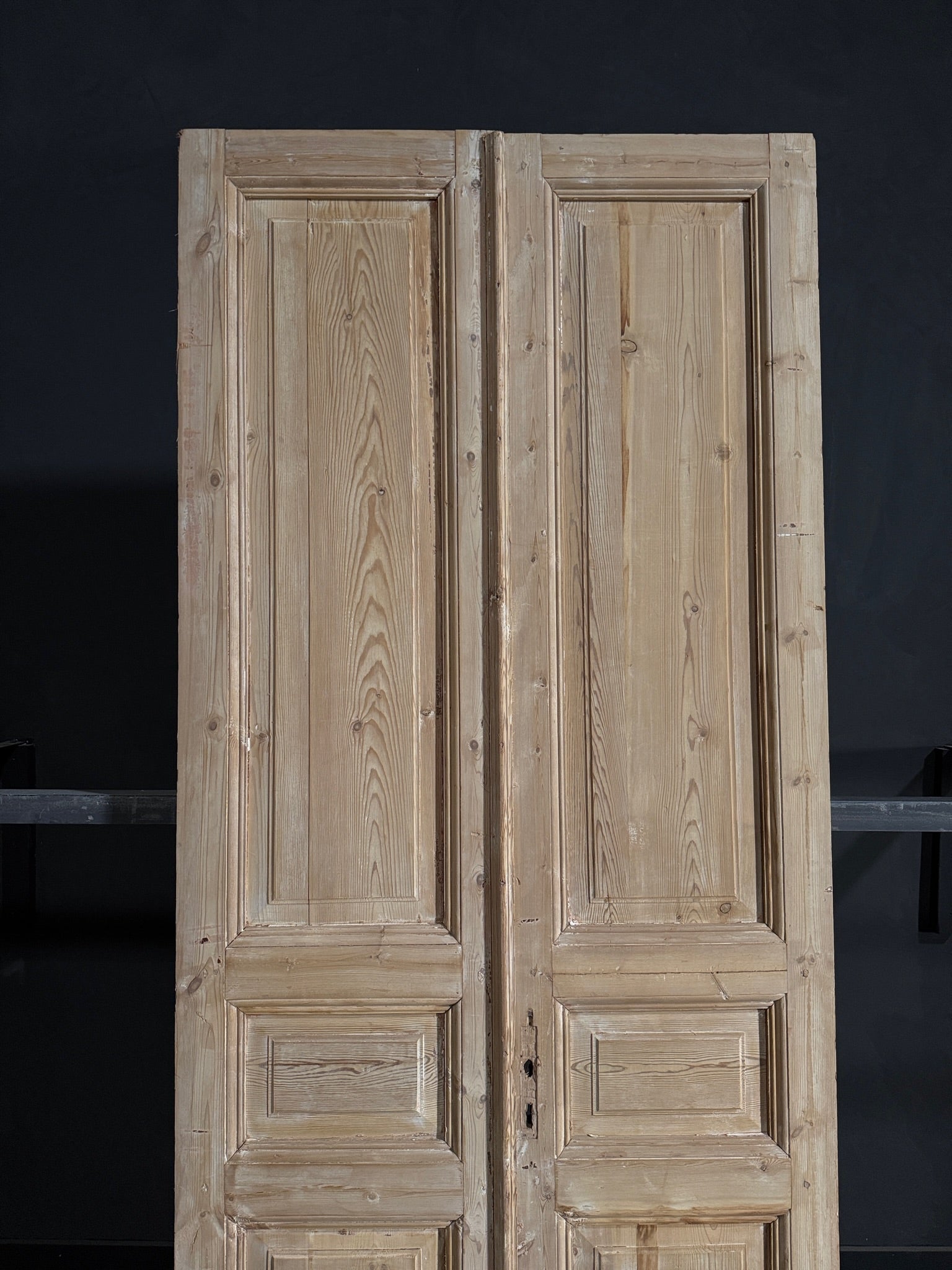 Antique 3 Panel Solid Double Doors - 42.25x104 - N91