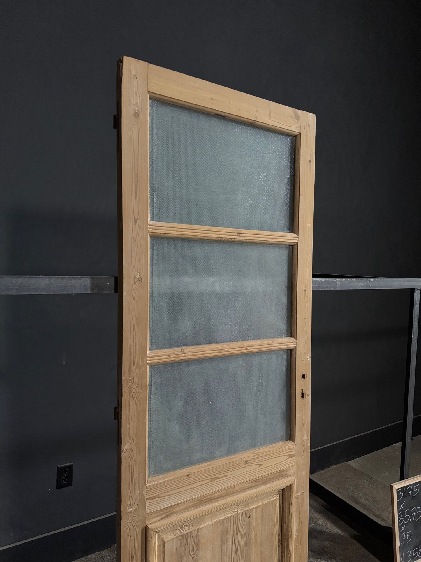 Antique Obscured Glass 3 Lite Single Door - 31.75x85.75 - N358