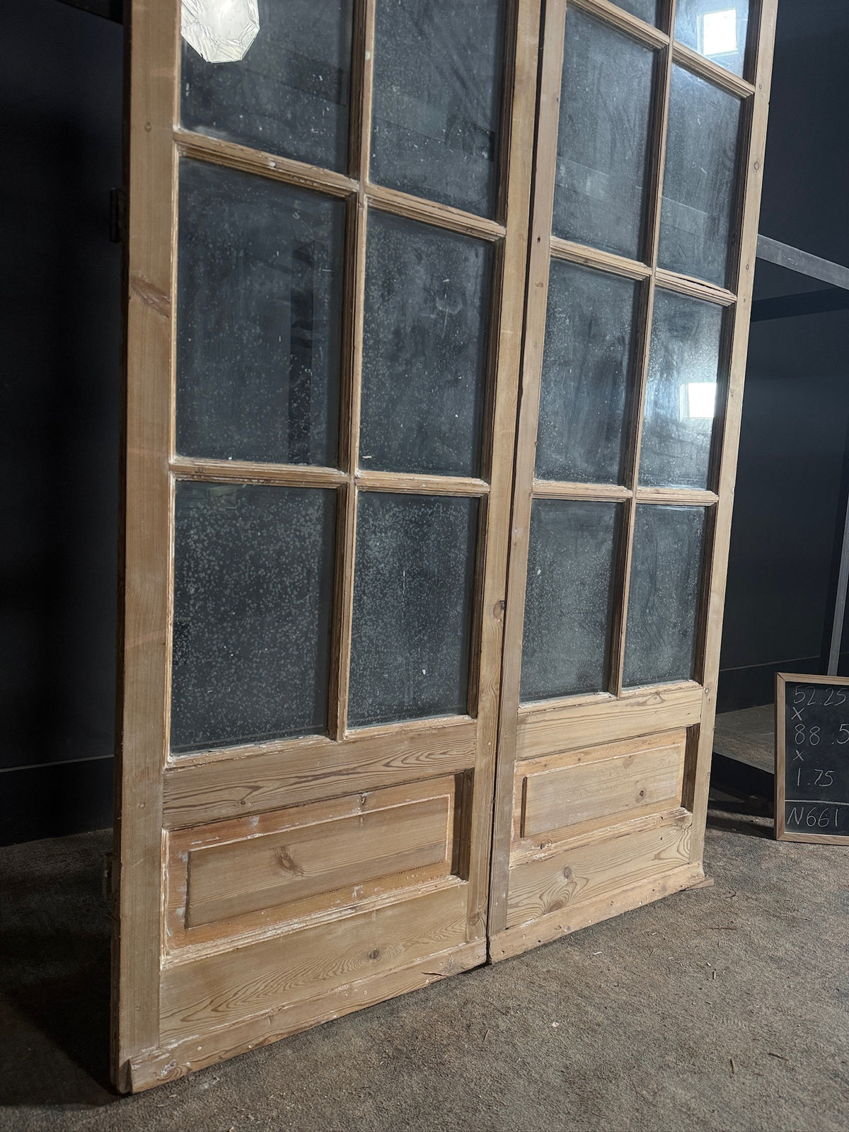 Antique Glass 8 Lite French Doors - 52.25x88.5 - N661