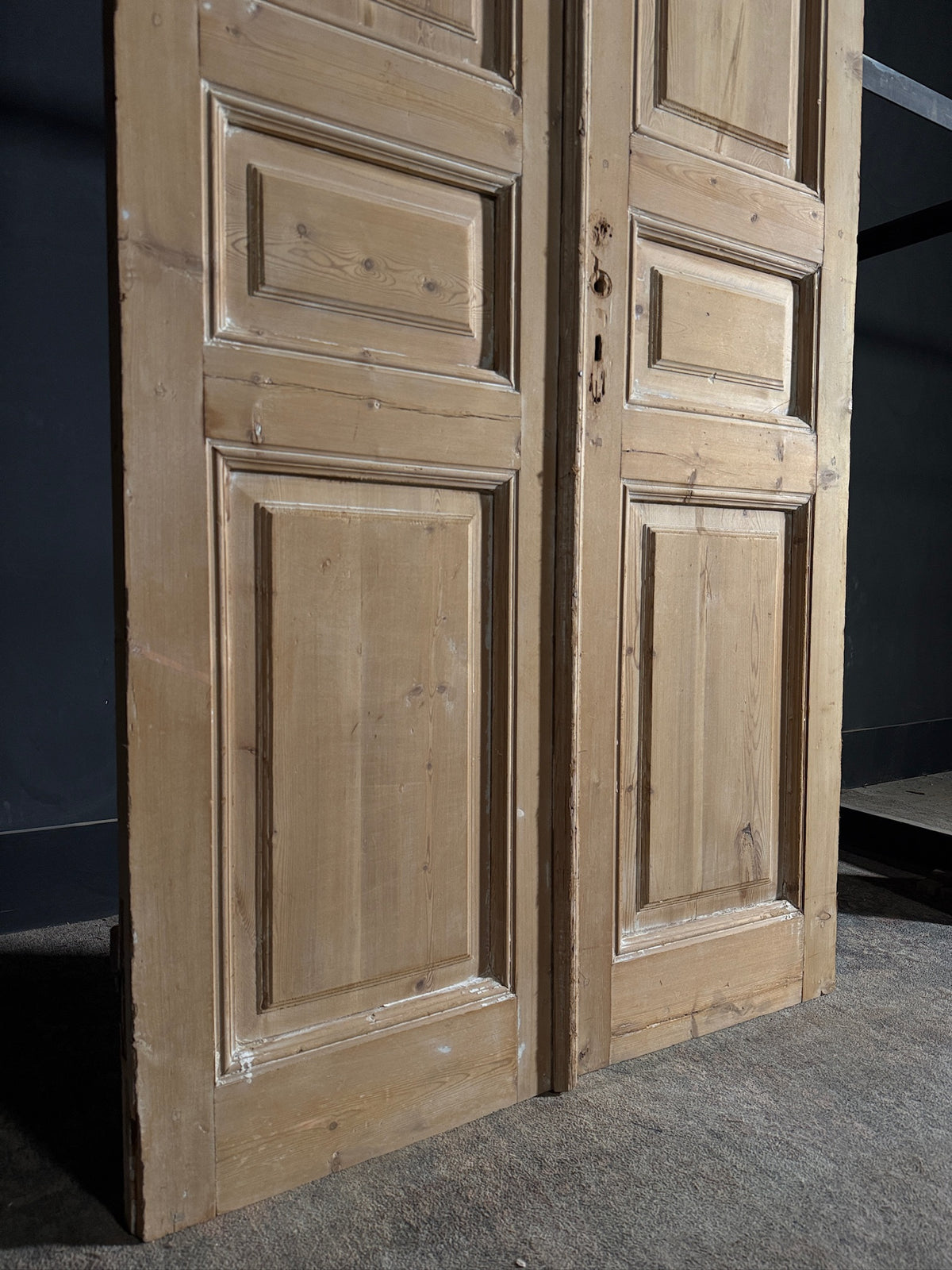 Antique 3 Panel Solid Double Doors - 42.75x96 - N593