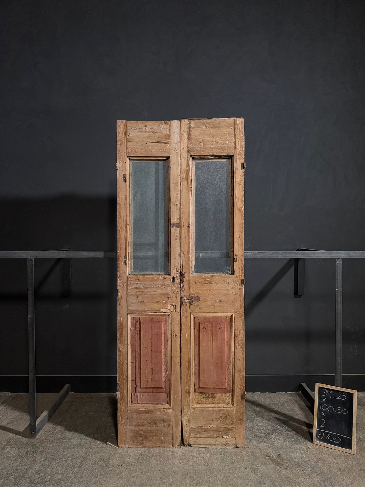 Antique Carved 1 Lite French Doors - 39.25x100.5 - N700