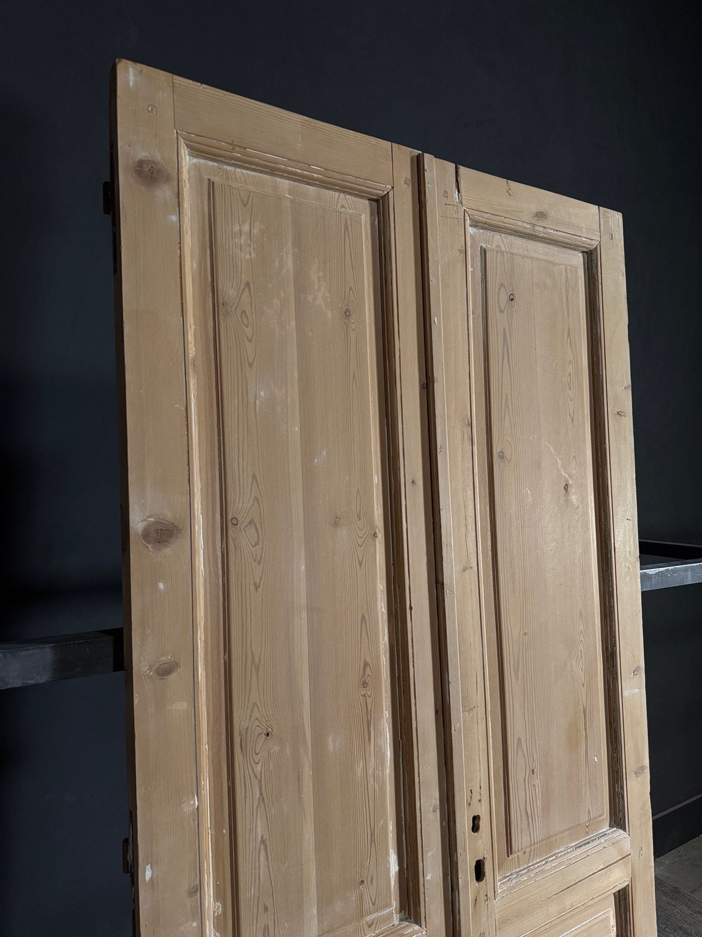 Antique 3 Panel Solid Double Doors - 43.75x92.25 - N524