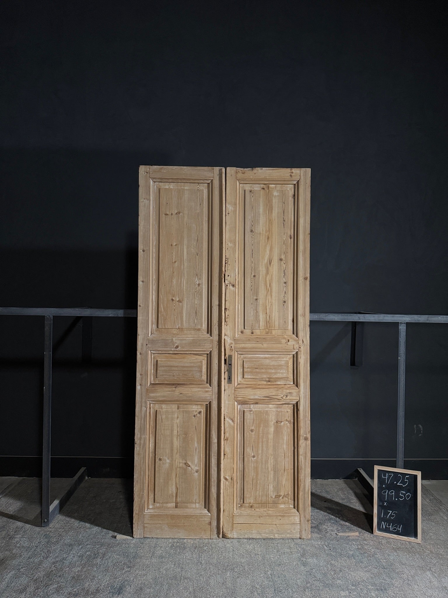 Antique 3 Panel Solid Double Doors - 47.25x99.5 - N464
