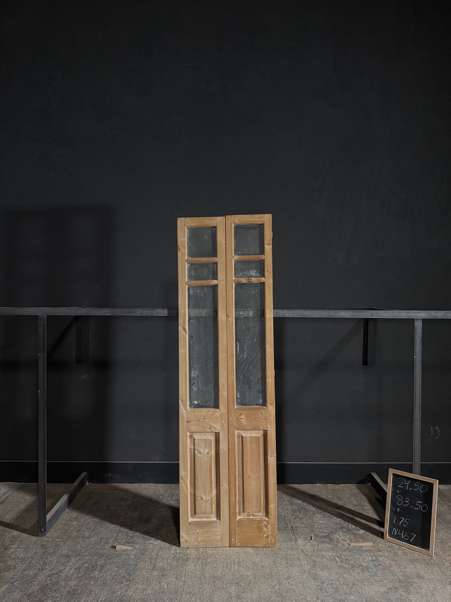 Antique Glass 3 Lite French Doors - 24.5x83.5 - N467