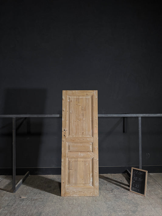 Antique 3 Panel Solid Single Door - 27.5x78.5 - N503