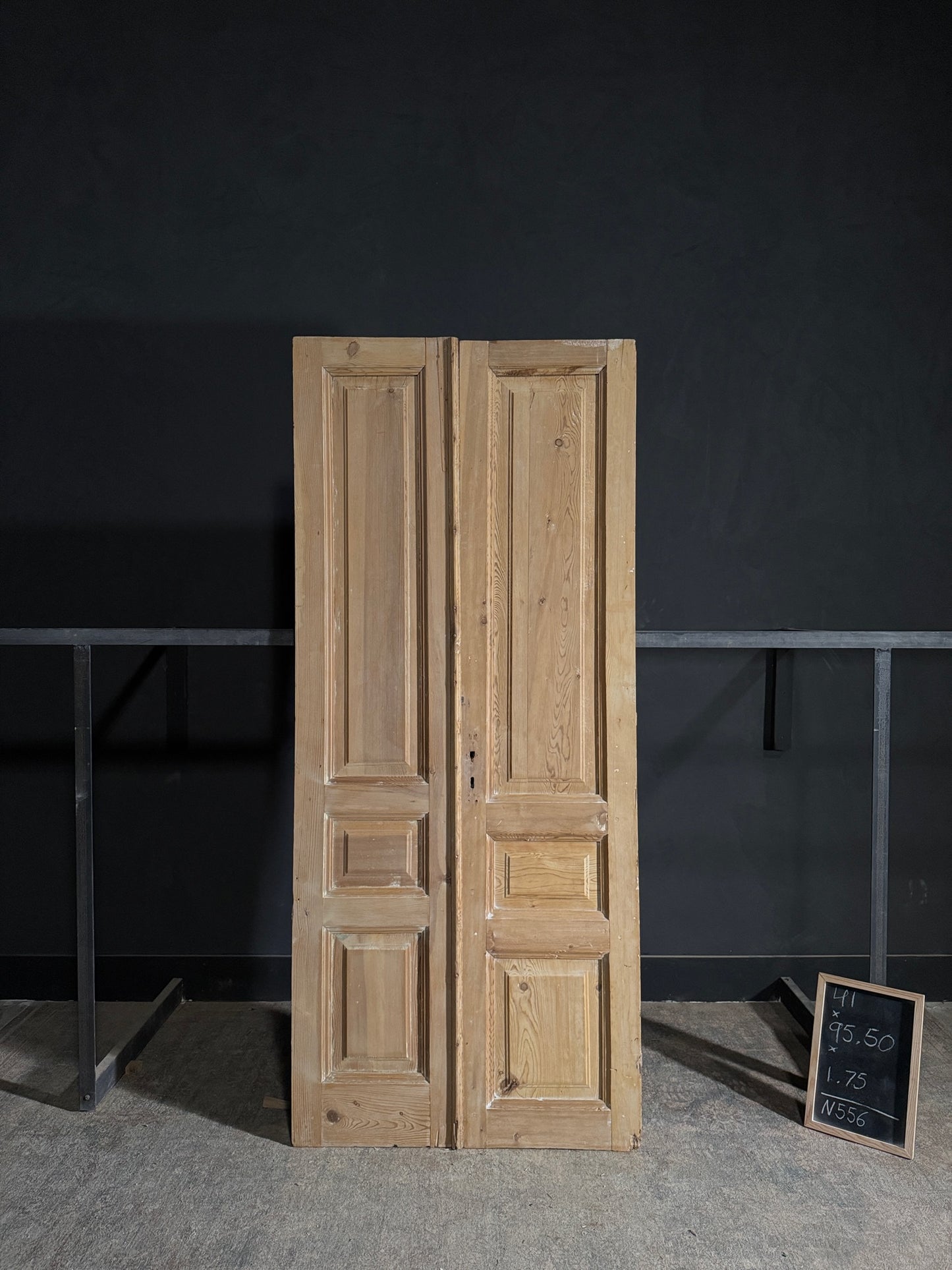 Antique 4 Panel Solid Double Doors - 41x95.5 - N556