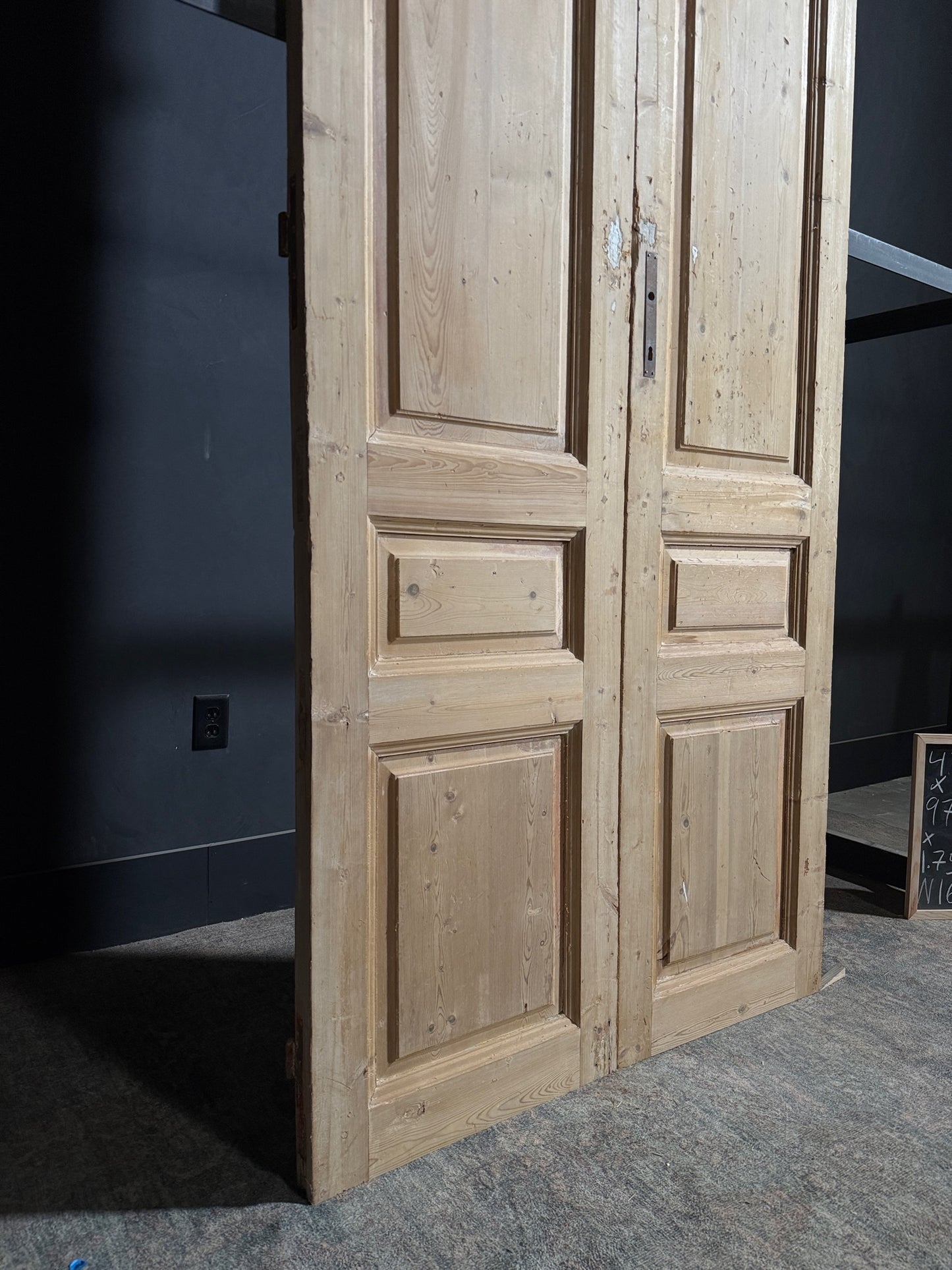 Antique 3 Panel Solid Double Doors - 43.5x97 - N160