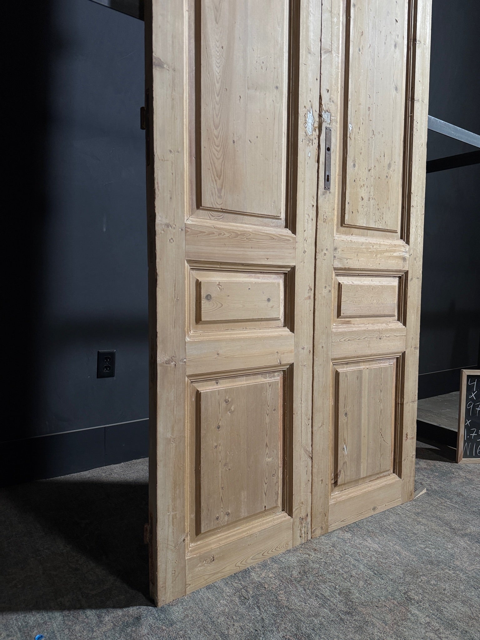 Antique 3 Panel Solid Double Doors - 43.5x97 - N160