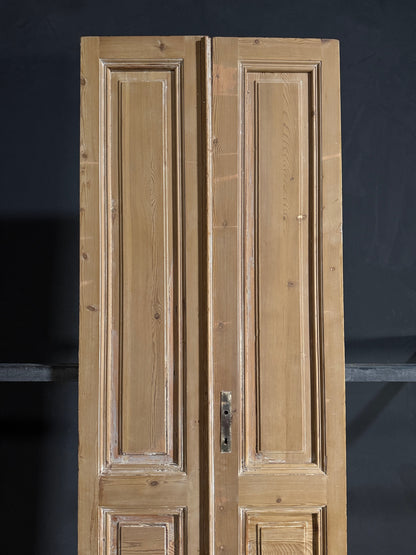 Antique 3 Panel Solid Double Doors - 33.5x103 - N653