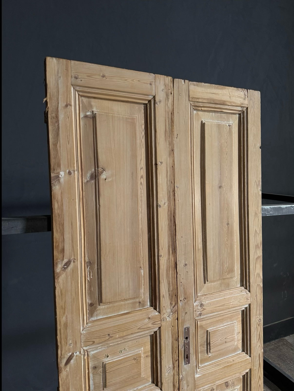 Antique 3 Panel Solid Double Doors - 37x80.5 - N636