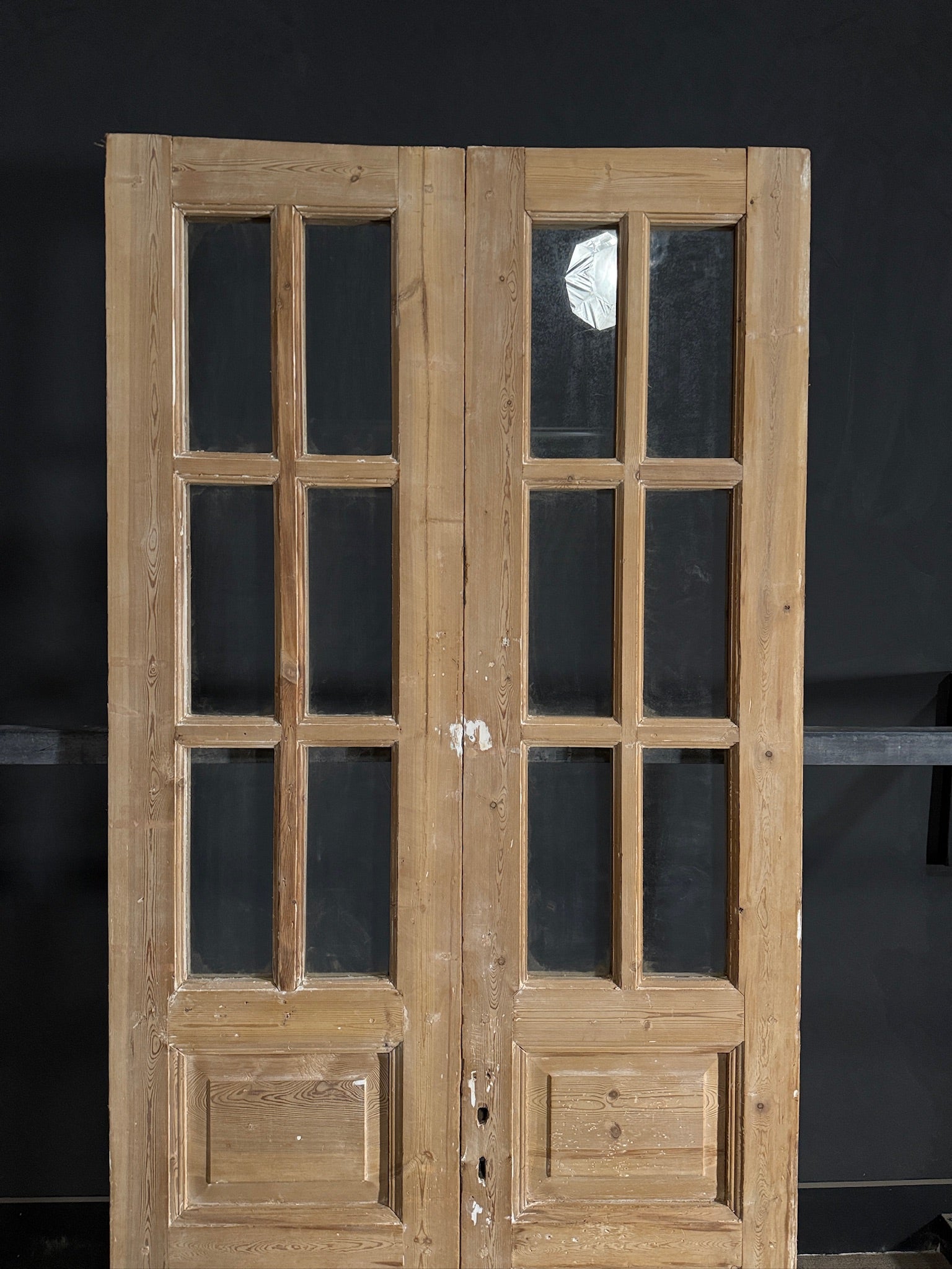 Antique Glass 6 Lite French Doors - 39.5x93.25 - N487