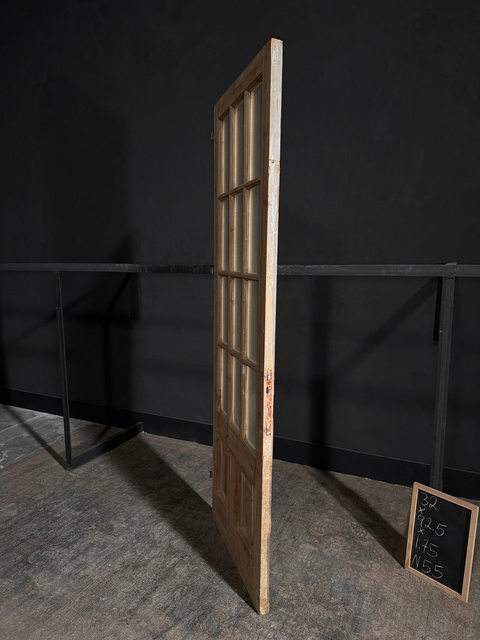 Antique 12 Lite Glass Single Door - 32x92.5 - N55