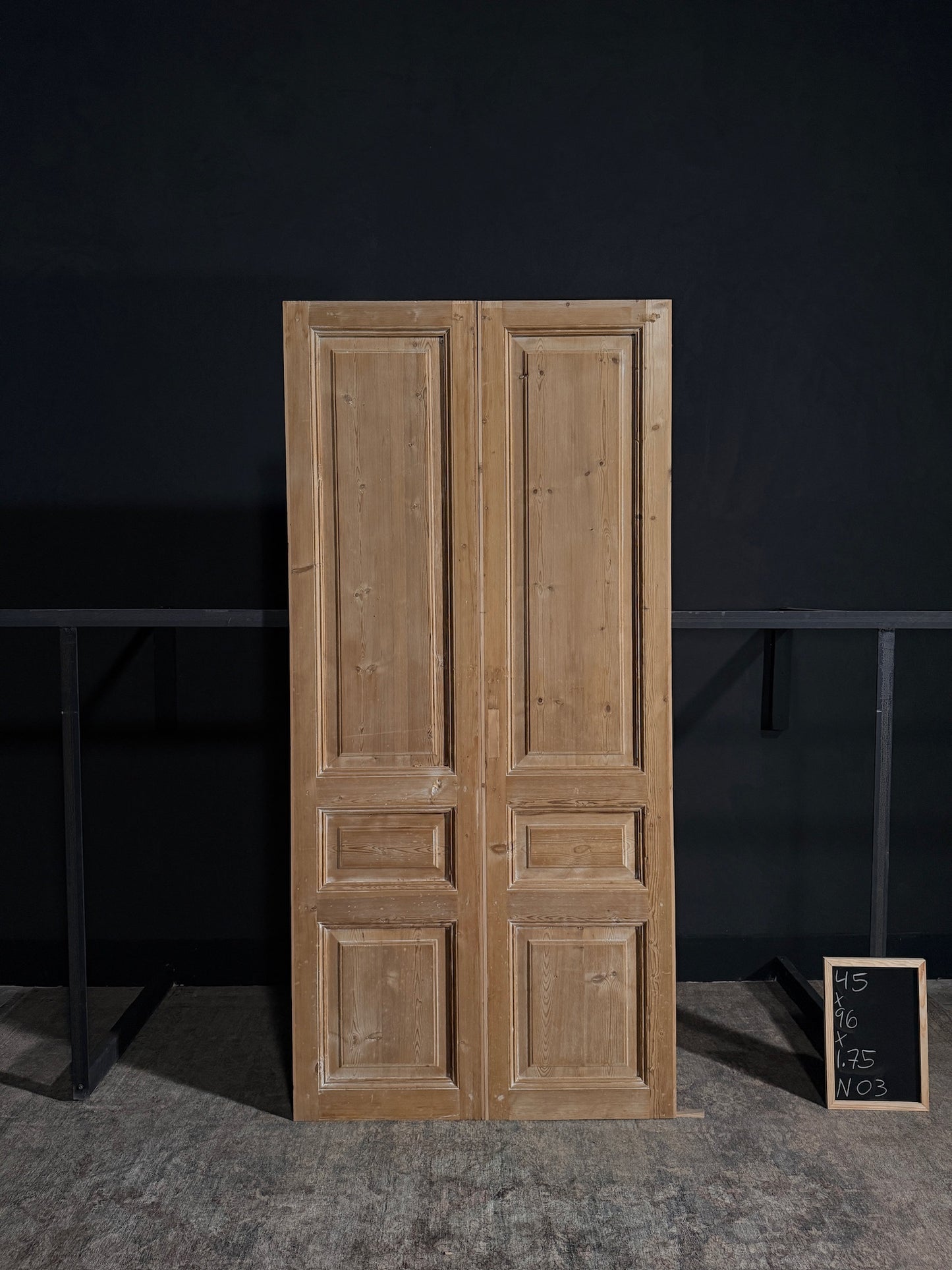 Antique 3 Panel Double Doors - 45x96 - N03